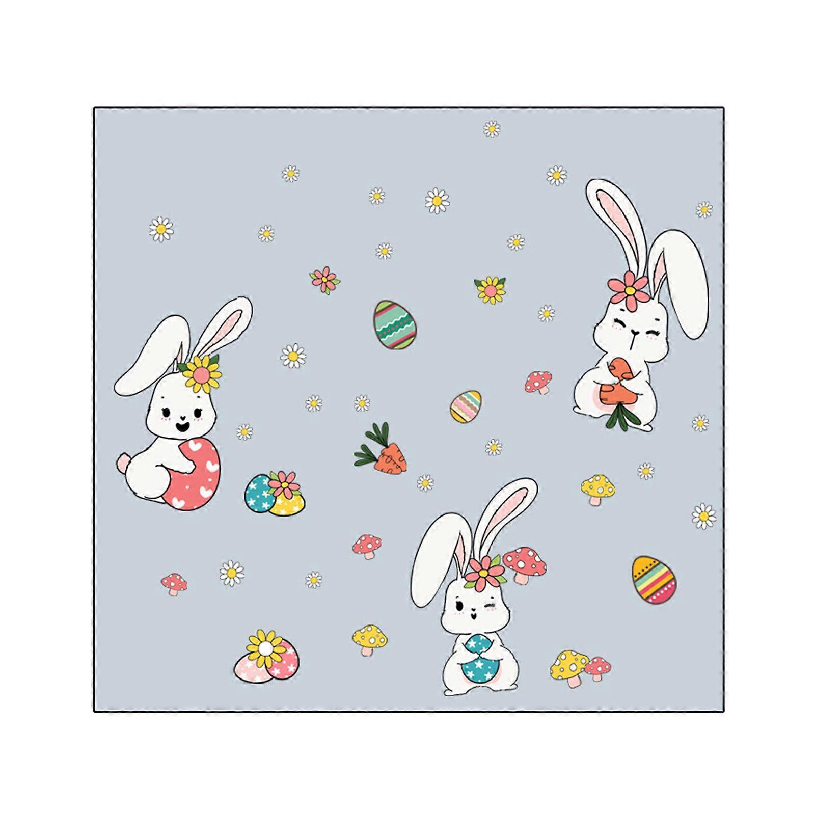 Easter Stickers 2 Sheets Colorful Bunny Carrot Egg Double Side Static