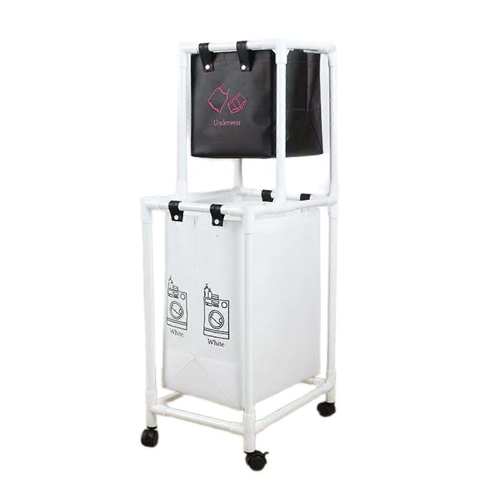 Laundry Hamper with Wheels Clothes Laundry Basket with Steel Frame Removable