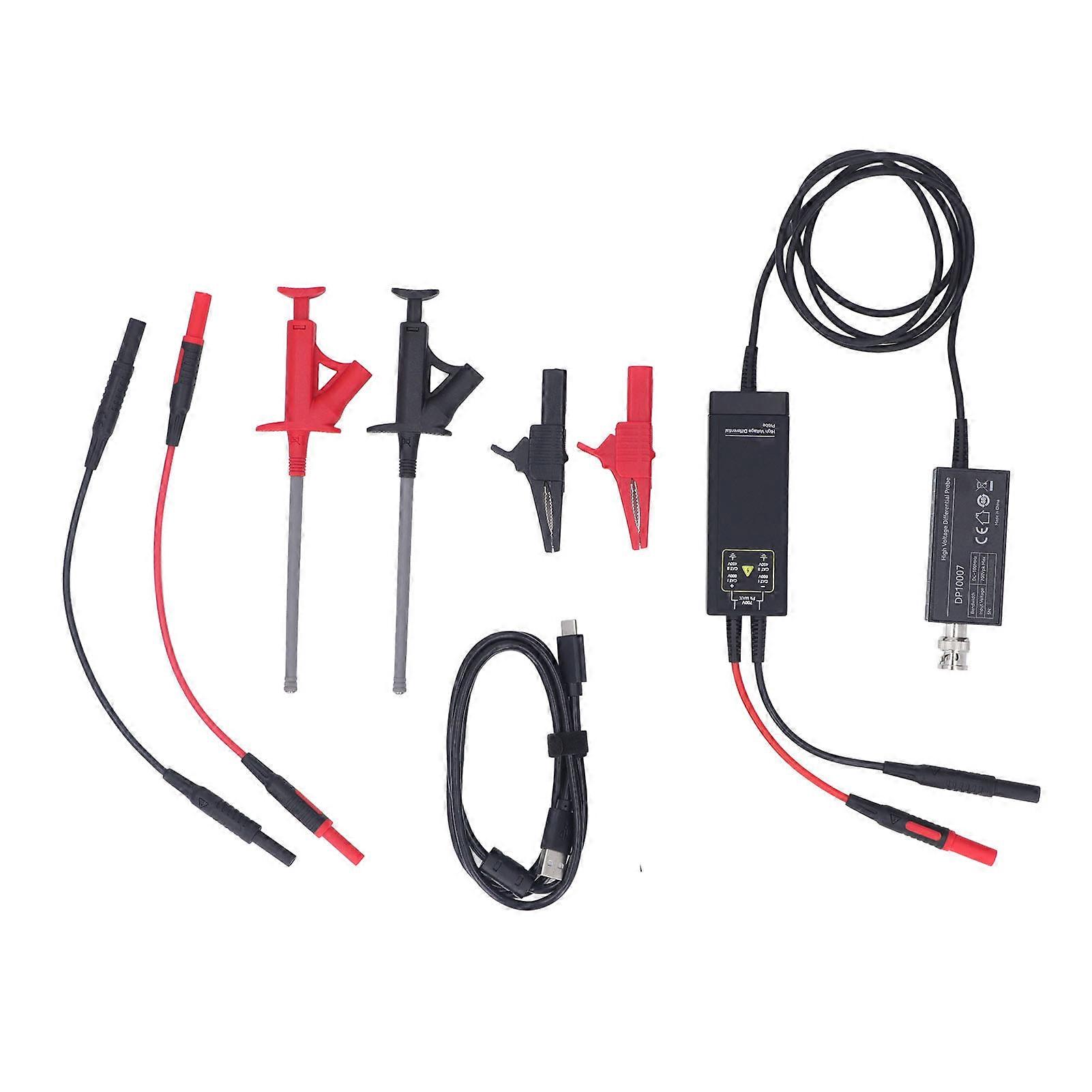 High Voltage Differential Probe Kit 100MHZ 700V 20X 200X Attenuation Rate Oscilloscope Probe Kit 100‑240V EU Plug 