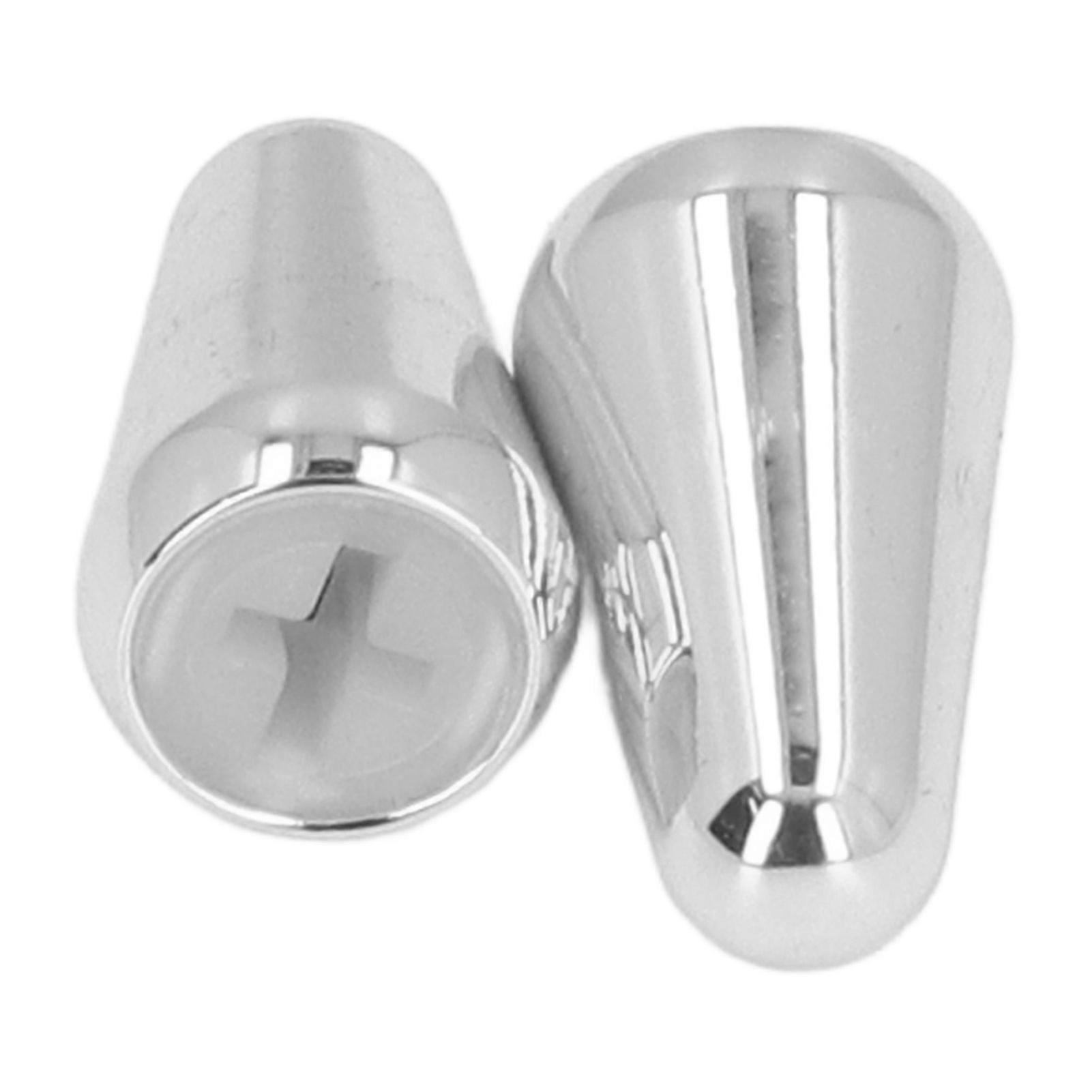 2PCS Guitar Pickup Switch Caps 3 Way 5 Way Toggle Switch Knob Tip Replacement for ST TL Style Electric Guitars Silver 
