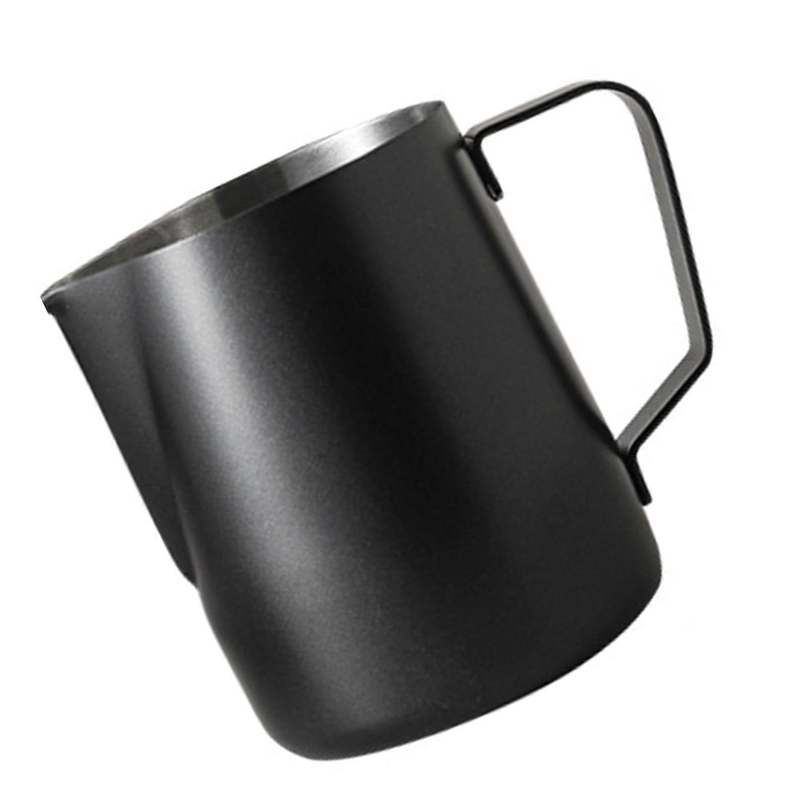 Milk Pitcher 304 Stainless Steel with Scale Thickened Design 350ml Frother Cup for Milk Frothing Black
