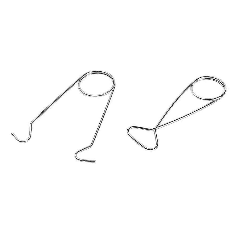 Stainless Steel Bottle Hanger Fish Cooking Pot Hook Outdoor Cooking Silver 2Pcs