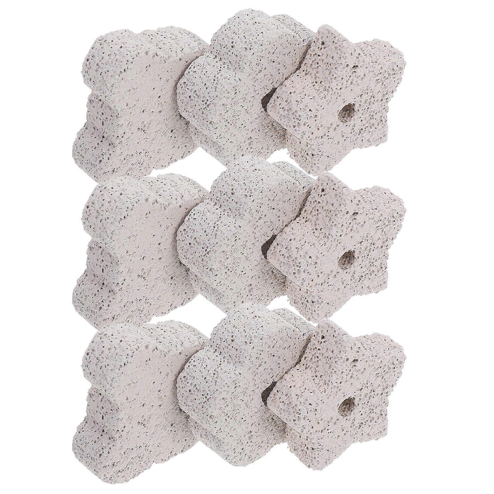 Mineral Chew Stones Set for Hamsters, Rabbits & Small Animals Calcium Enriched, Teeth Grinding, Irregular Shapes, 9 Pieces, White Cartoon Cat,
