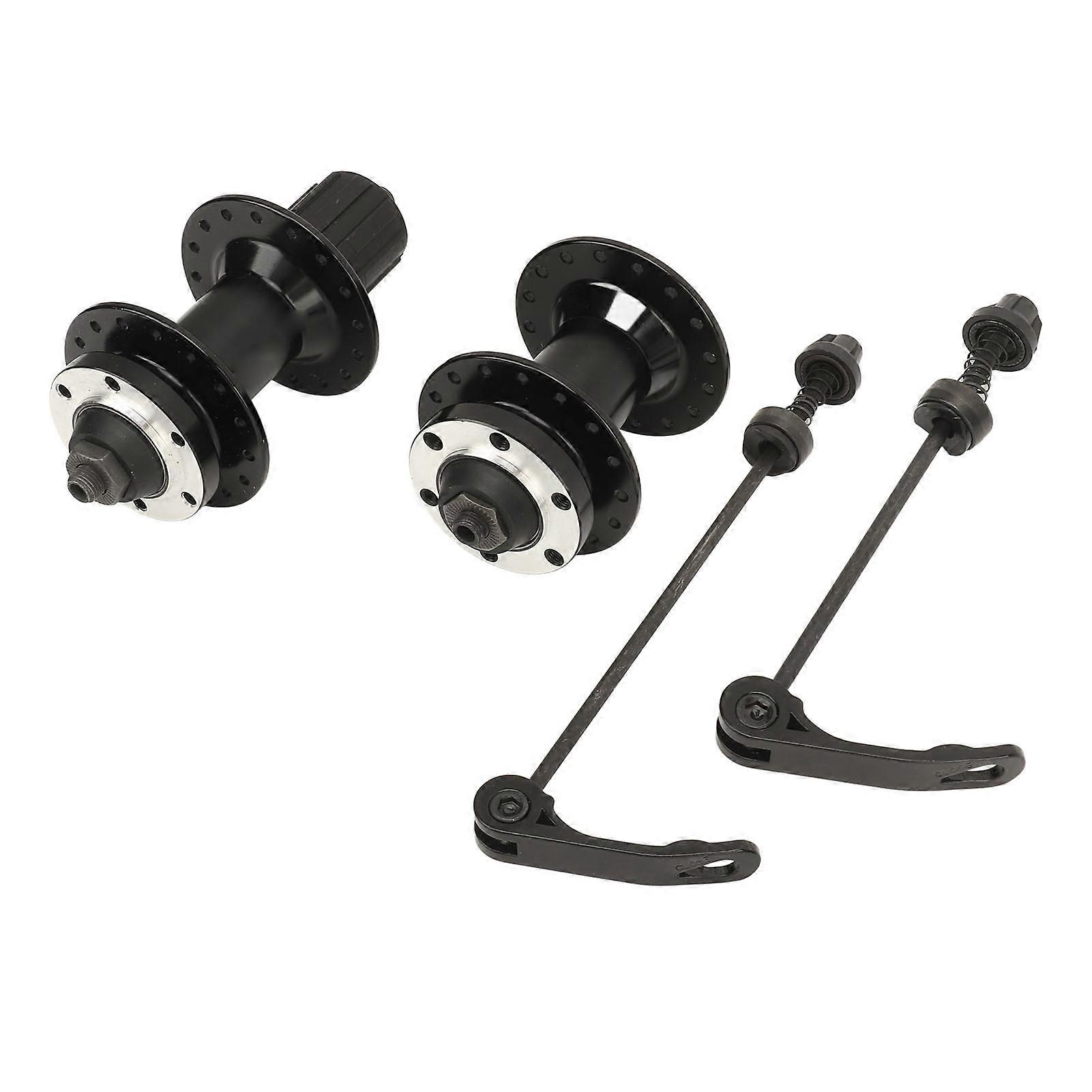 2 יחידות סט רכזת אופניים סגסוגת אלומיניום 32 חורים 120 קליק 8 עד 12 מהירות 4 רכזת בלם דיסק מיסבים עם ידית שחרור מהיר לאופני הרים 