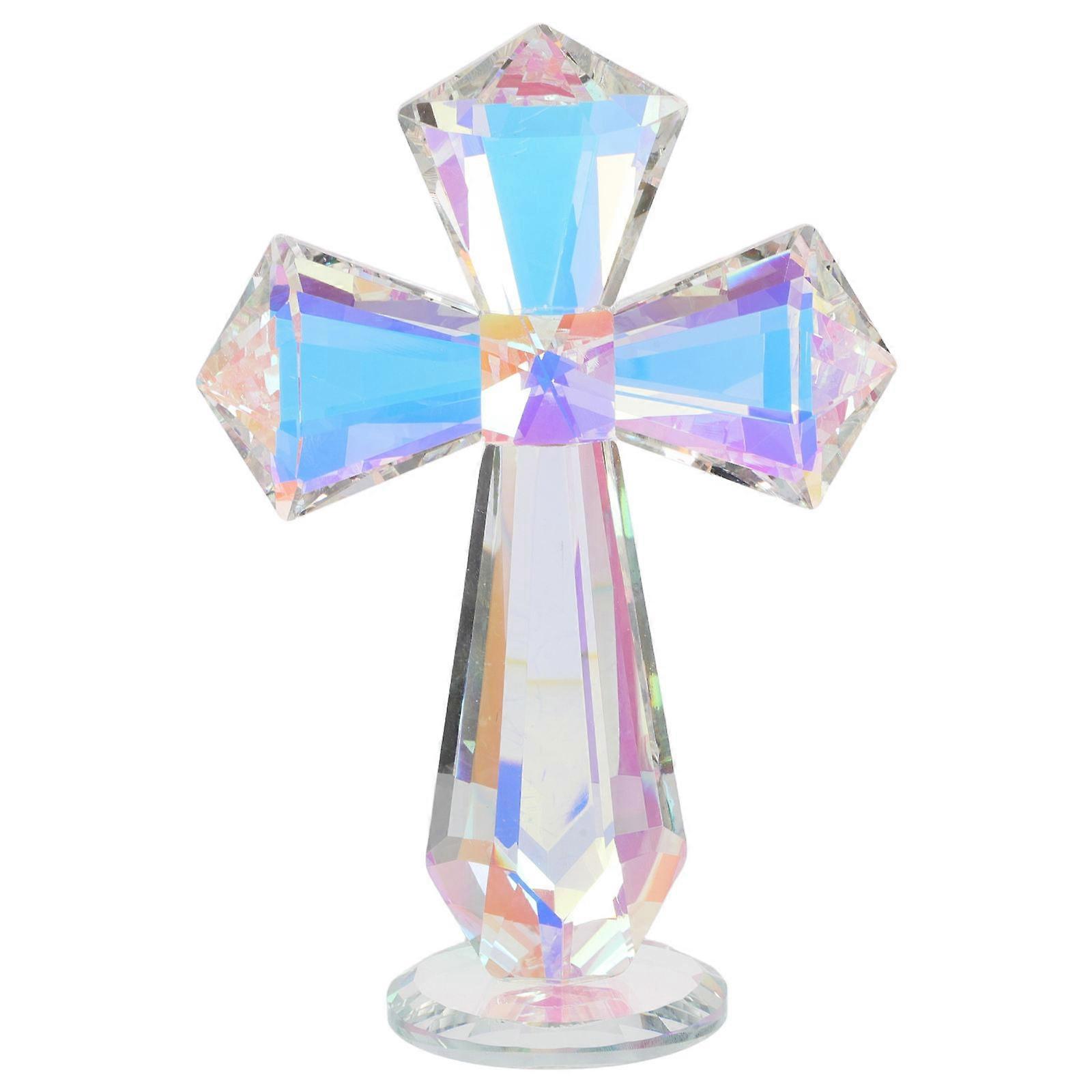 Sacred Decor, Crystal Cross Figurine for Easter, Beautiful Religious present