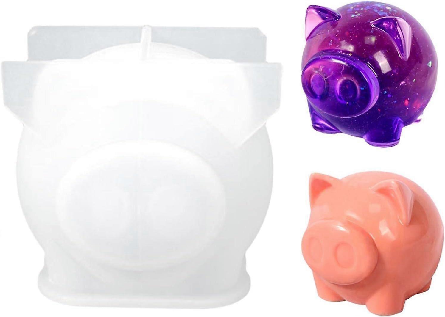 Silicone Mould Pig 3D Animal Resin Casting With Easy Release For DIY Jewellery Pendants And Candle Making, Various Sizes