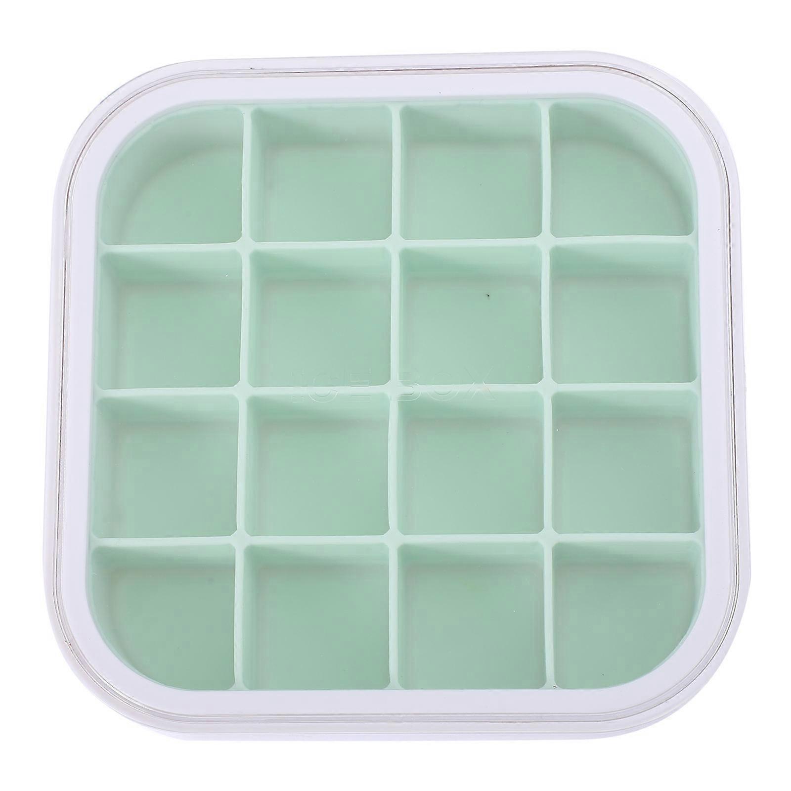 Ice Making Moulds Silicone Ice Cube Tray With Lid For Kitchen Tool 14x14x3cm Green Diy Ice Cube Tray Craft 1Set