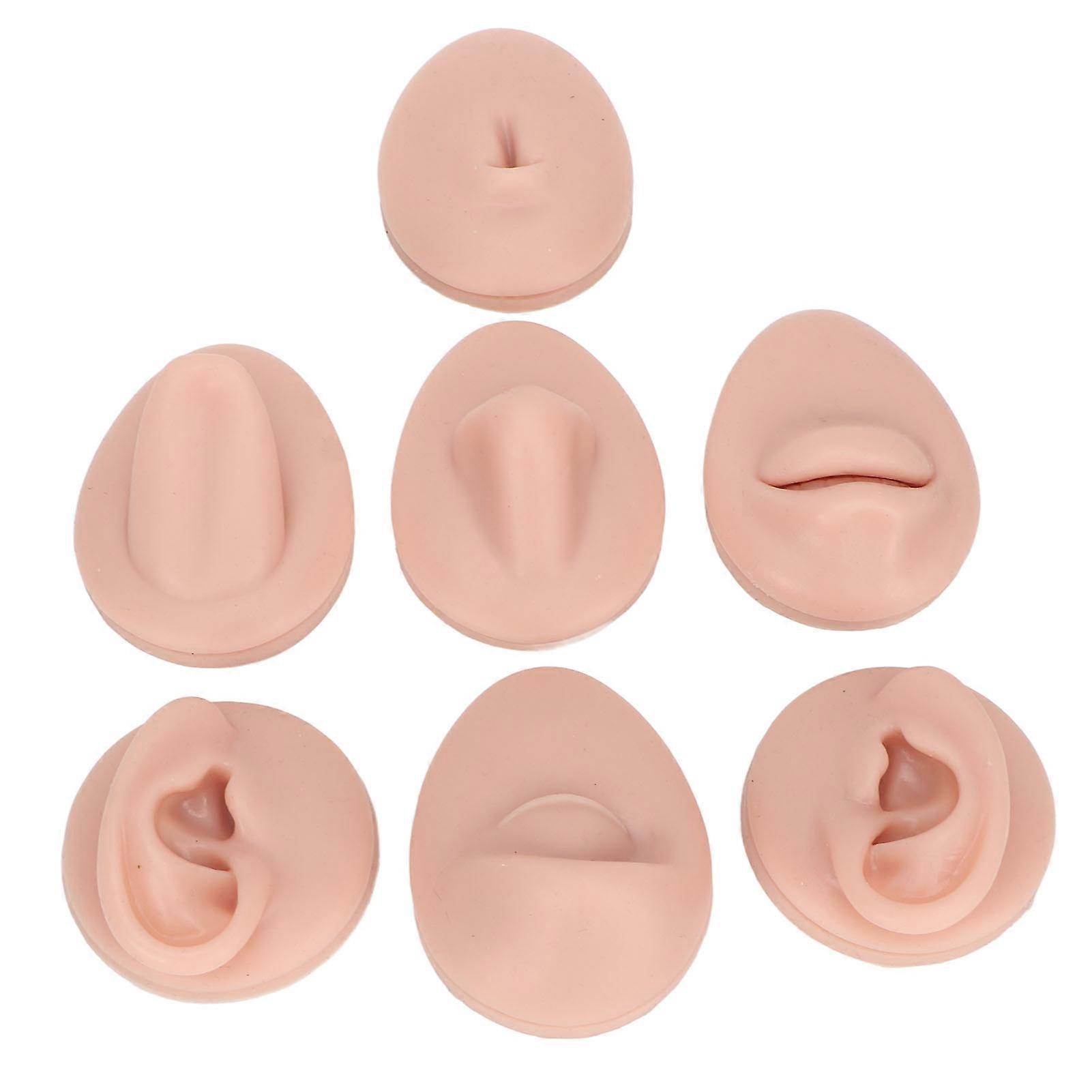 Silicone Body Practice Model Simulation Silicone Ear Eyes Nose Mouth Tongue and Navel Model for Novice
