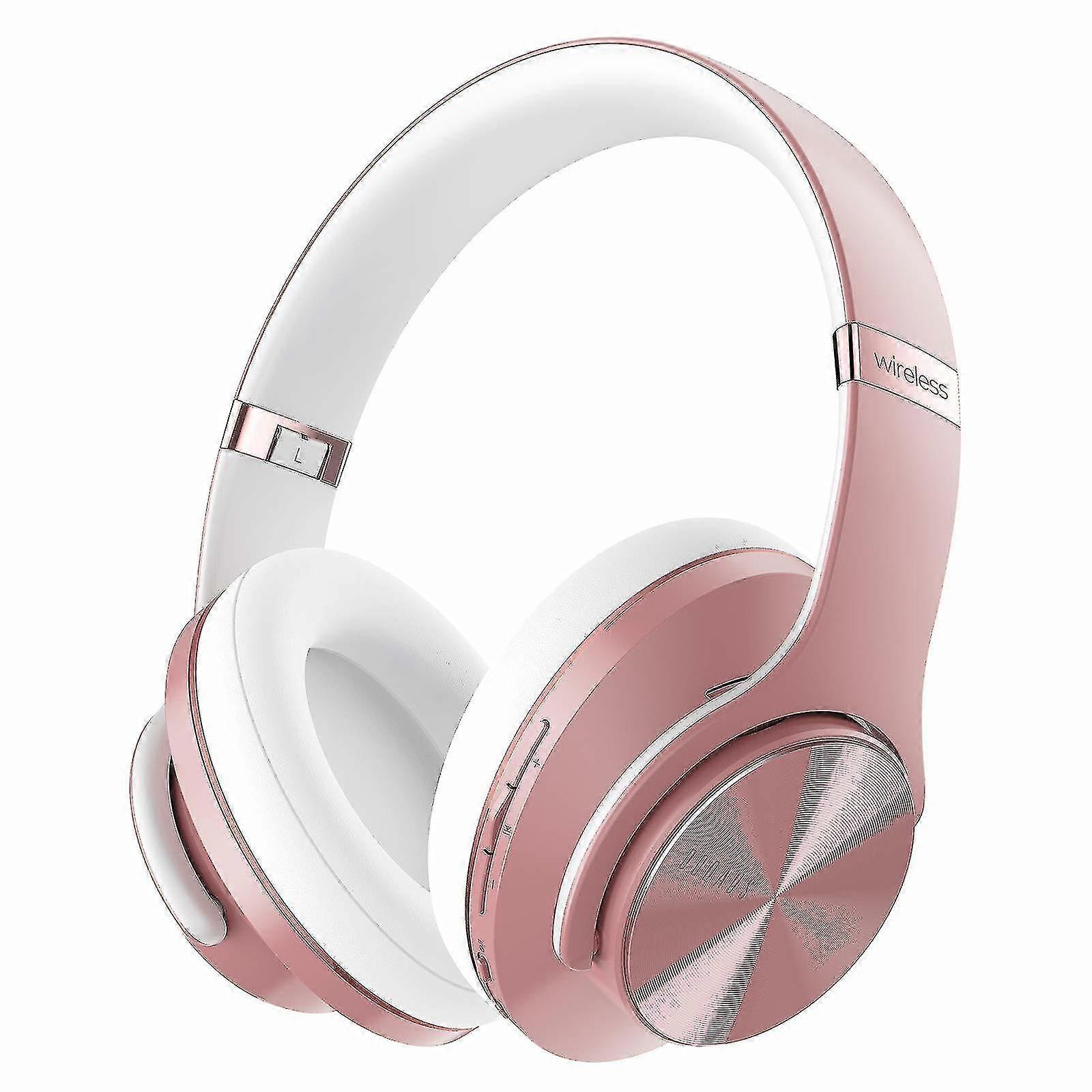 Foldable Wireless Over-Ear Bluetooth Headset with 3 EQ Modes and Built-in Microphone for Home Office Use, Compatible with Most Devices (pink