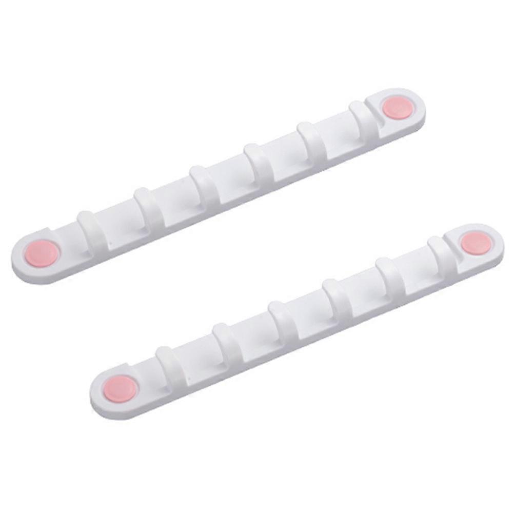 Self Adhesive Wall Hooks Heavy Duty Kitchen Bathroom 37x6cm White 2Pcs