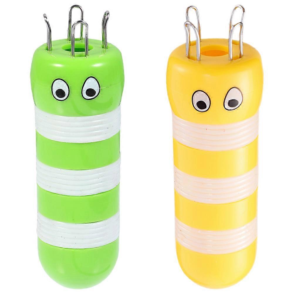 Bee Shaped DIY Knitting Spools 2pcs, Beginner Friendly Plastic Braiding Tools for Sweater Knitting, Easy & Engaging Crafting for Beginners