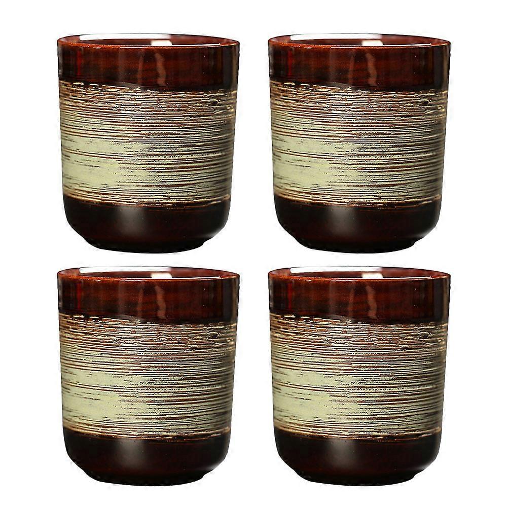Chinese Ceramic Teacups Multi-Function Tea Cups Home Accessory Red Round Easy to Clean
