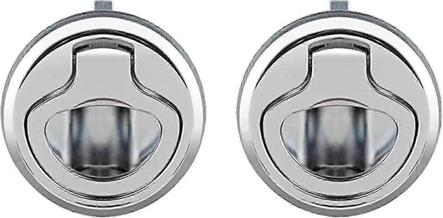 2 Pcs Zinc Alloy Flush Hatch Latch, Boat & RV Flush Door Pull Hatch Slam Latch Lock, Silver
