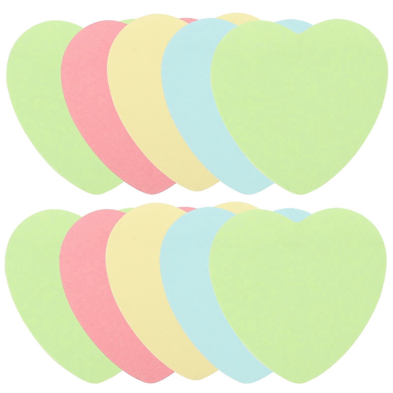 Useful Memo Stickers Tearable Memo Pads Portable To-Do List for School Office Home Assorted Color Heart-Shaped Note-Taking 10Sets