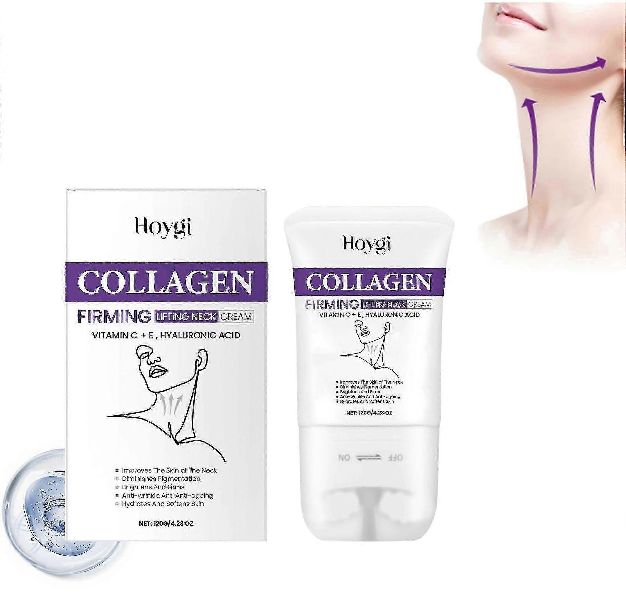 コラーゲンファーミングリフティングネッククリーム、ネックコラーゲンクリーム-首のしわを減らし、コラーゲンを引き締めてリフトローラーネッククリーム、アンチエイジングモイスチャライザー