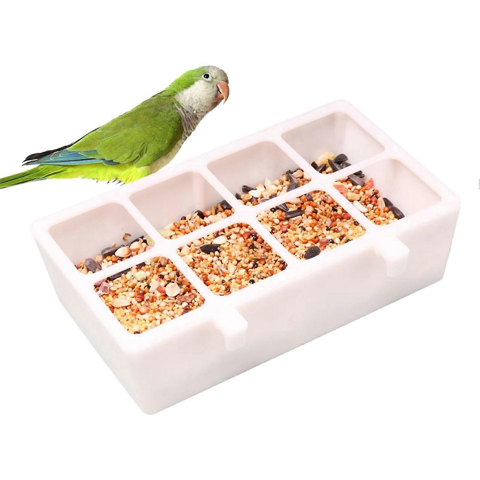 MultiCompartment Parrot Feeder for Outdoor Use, 16x8.9x4.4cm White