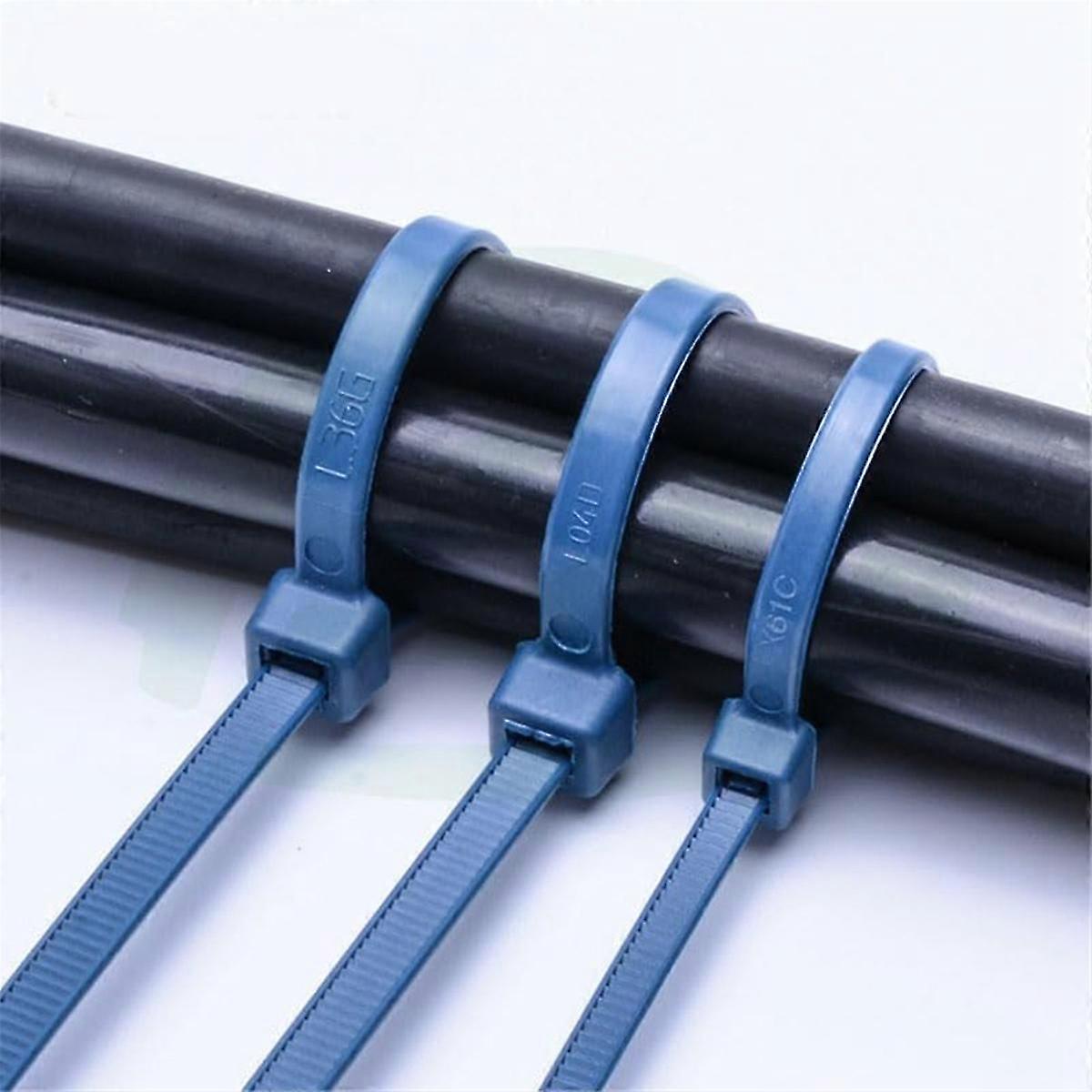 Abraçadeira de cabo detectável em metal, abraçadeiras de plástico azuis detectáveis em metal (pacote com 100 unidades) 100x2,5 mm