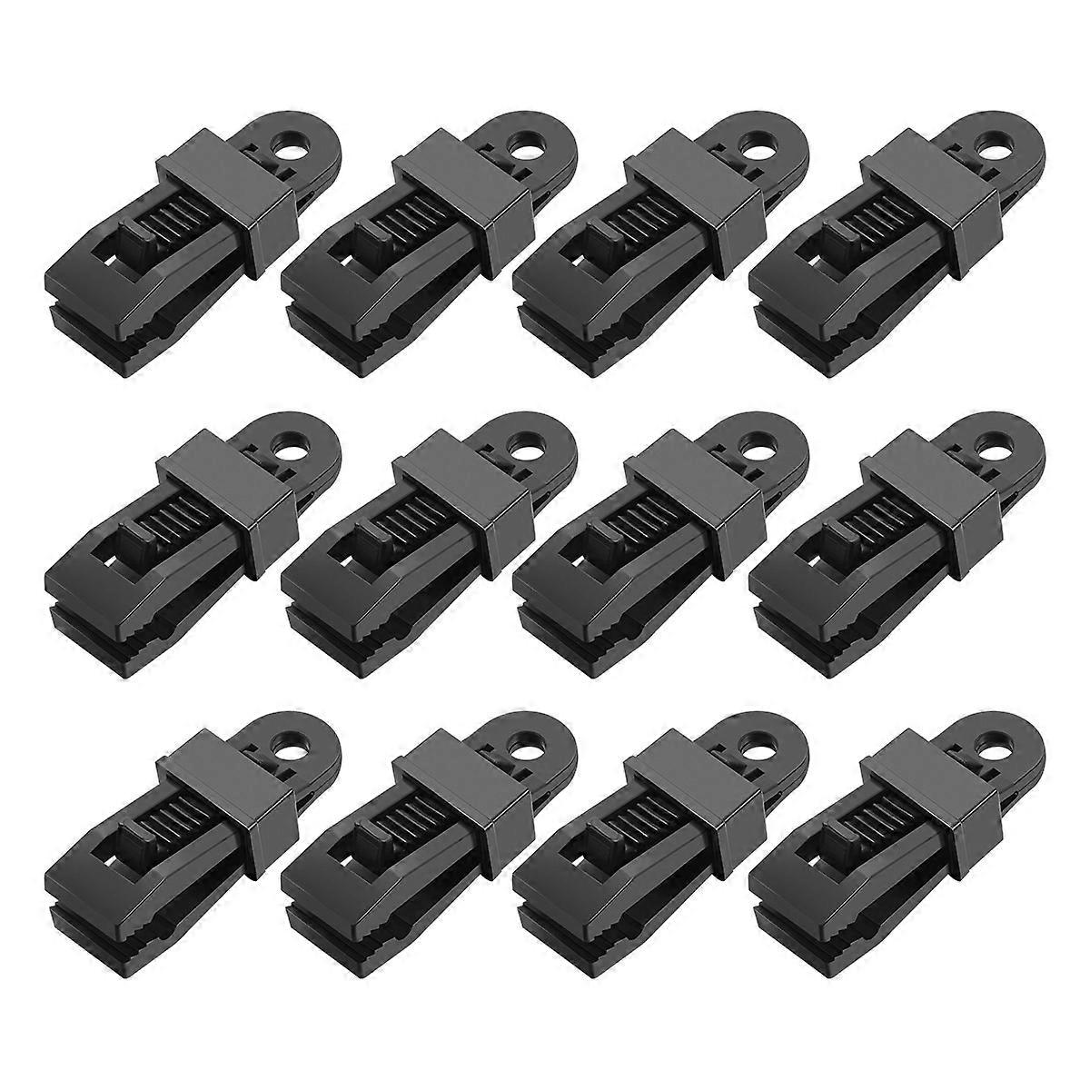 Kanopi Asılı Klipler Çadır Kelepçe Rüzgar Direnci Erkekler Ve Kadınlar 12 Adet Siyah