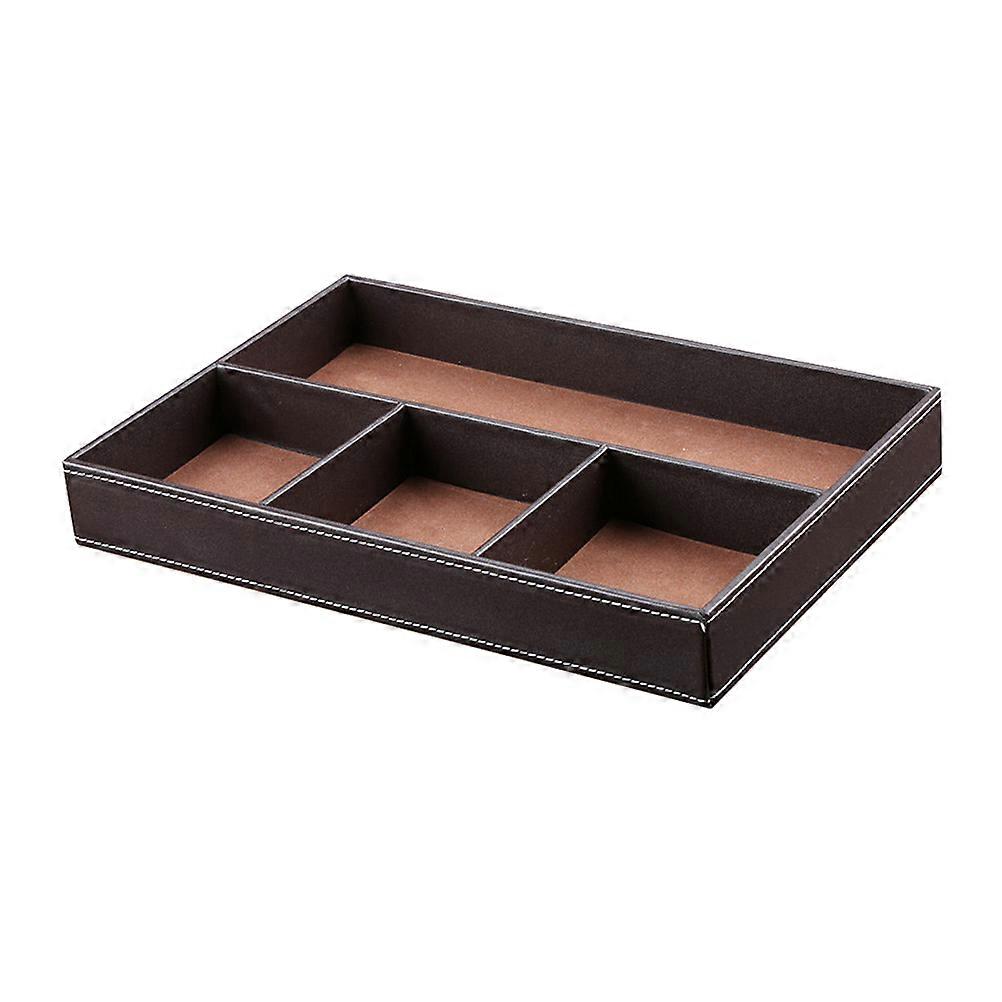 Multi-Functional Storage Box Pu Leather Desktop Organizer Home Office 11.8X7.9X1.7in 1Set