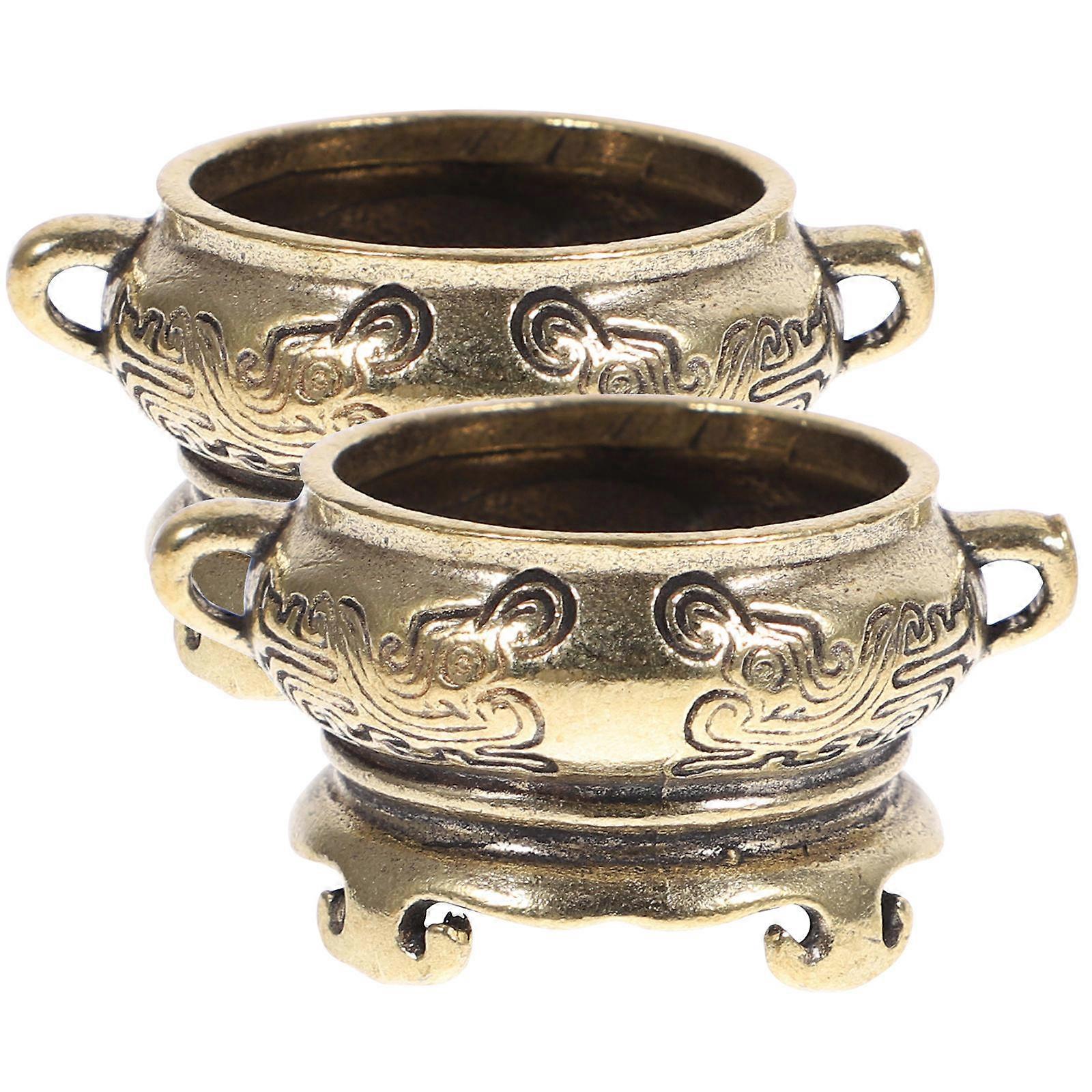 Home Fragrance Burner Mini Metal Holder Dark Brown Color 3.8X2.8X2CM 2Pcs