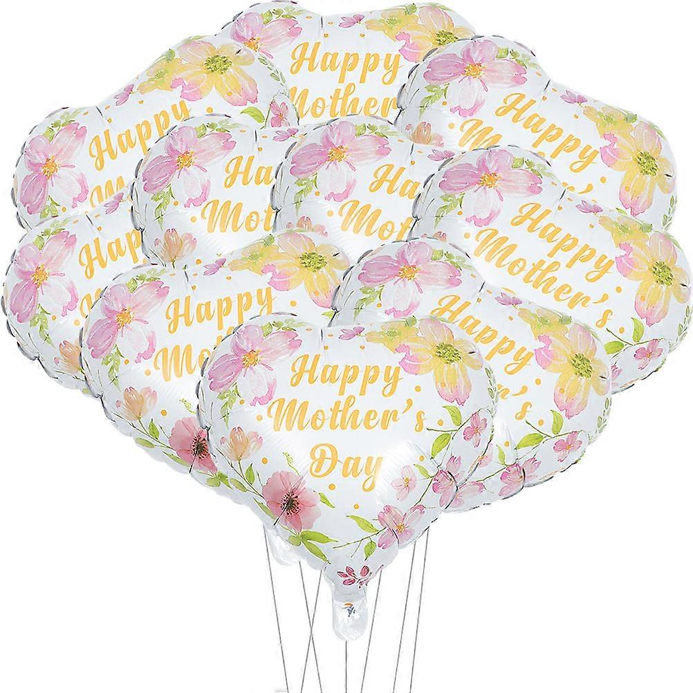 عيد الأم حزب بالونات زينة على شكل قلب رقائق الألومنيوم 10 قطع