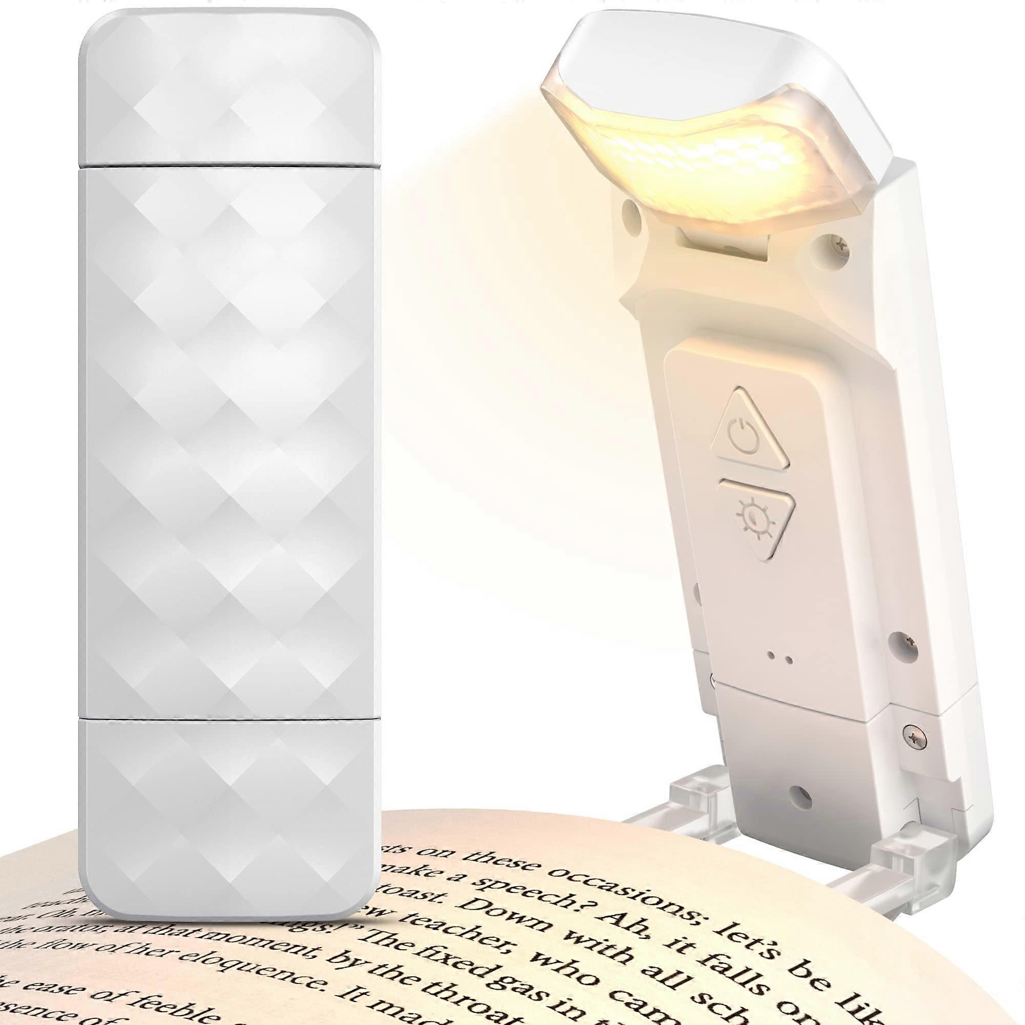 ZENGO Rechargeable Book Reading Light, Eye Caring Reading Light Clip on Book, Portable LED Clip on Bookmark Lamp for Bookworms