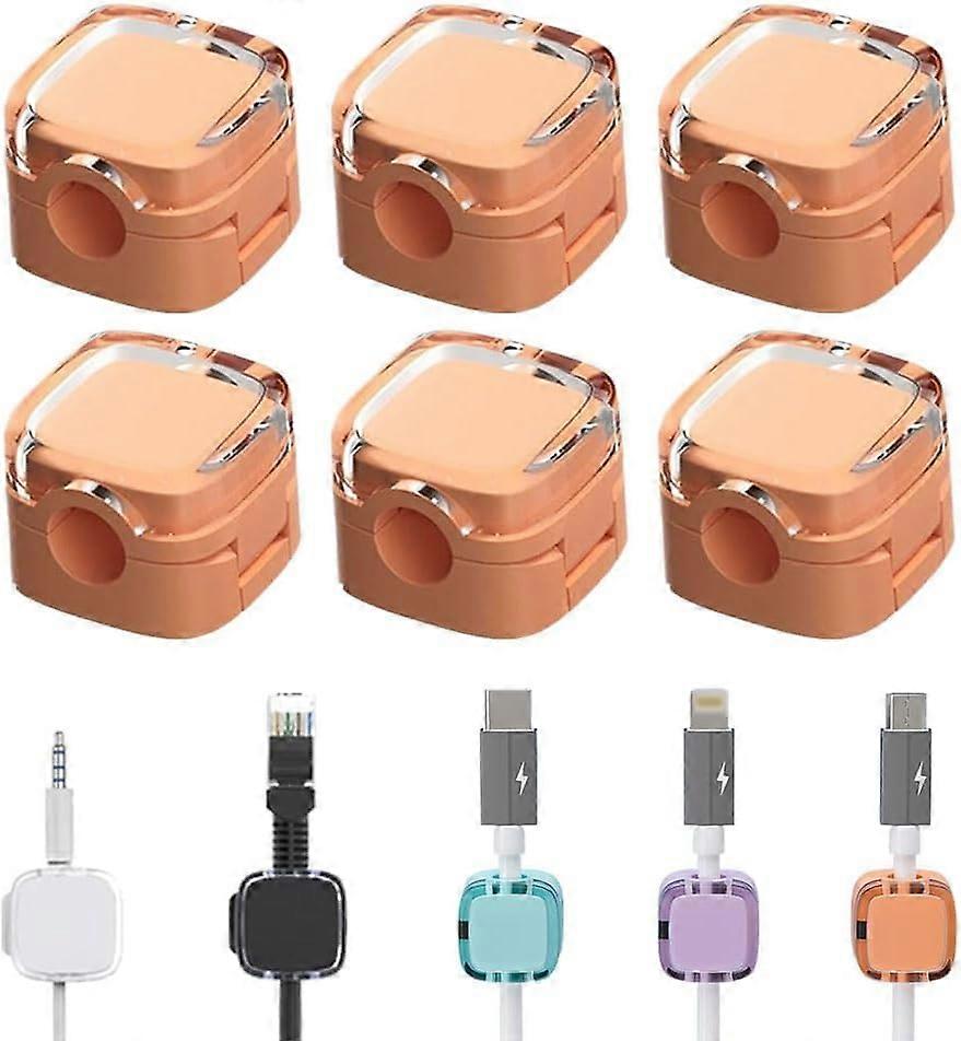 Magnetic Cable Organizer, Self-Adhesive Magnetic Cable Clips (Orange)