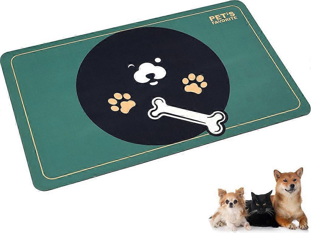 80x50cm pet bowl mat diatom mud non-slip feeding mat for dogs and cats non-slip waterproof green