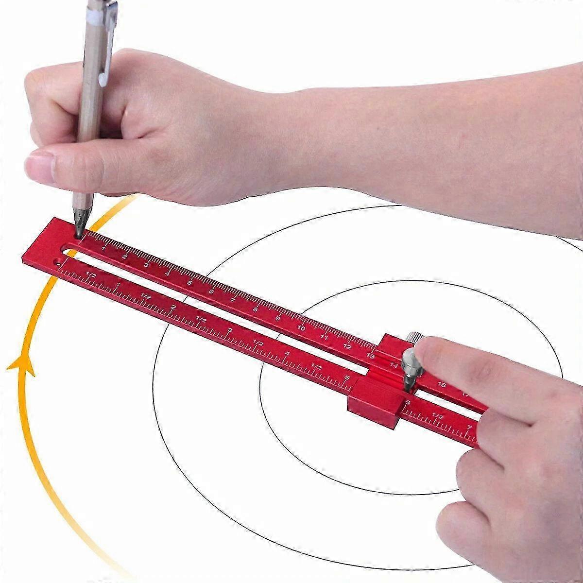 Adjustable 300mm Woodworking Ruler with Slide Stops for Enhanced Precision - Features Both Metric and Inch Scales for Versatile Measurement