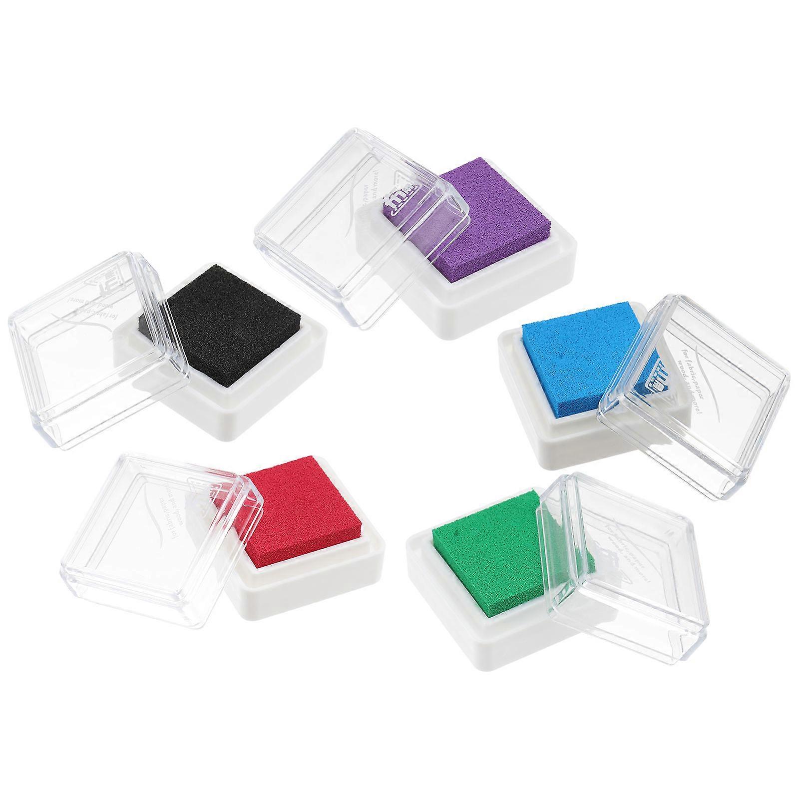 Stamps For Card Making Multi Purpose Diy Ink Pads Painting Graffiti Stamp Pads Assorted Color 3.5x3.5cm Nursery Decoration 5Set