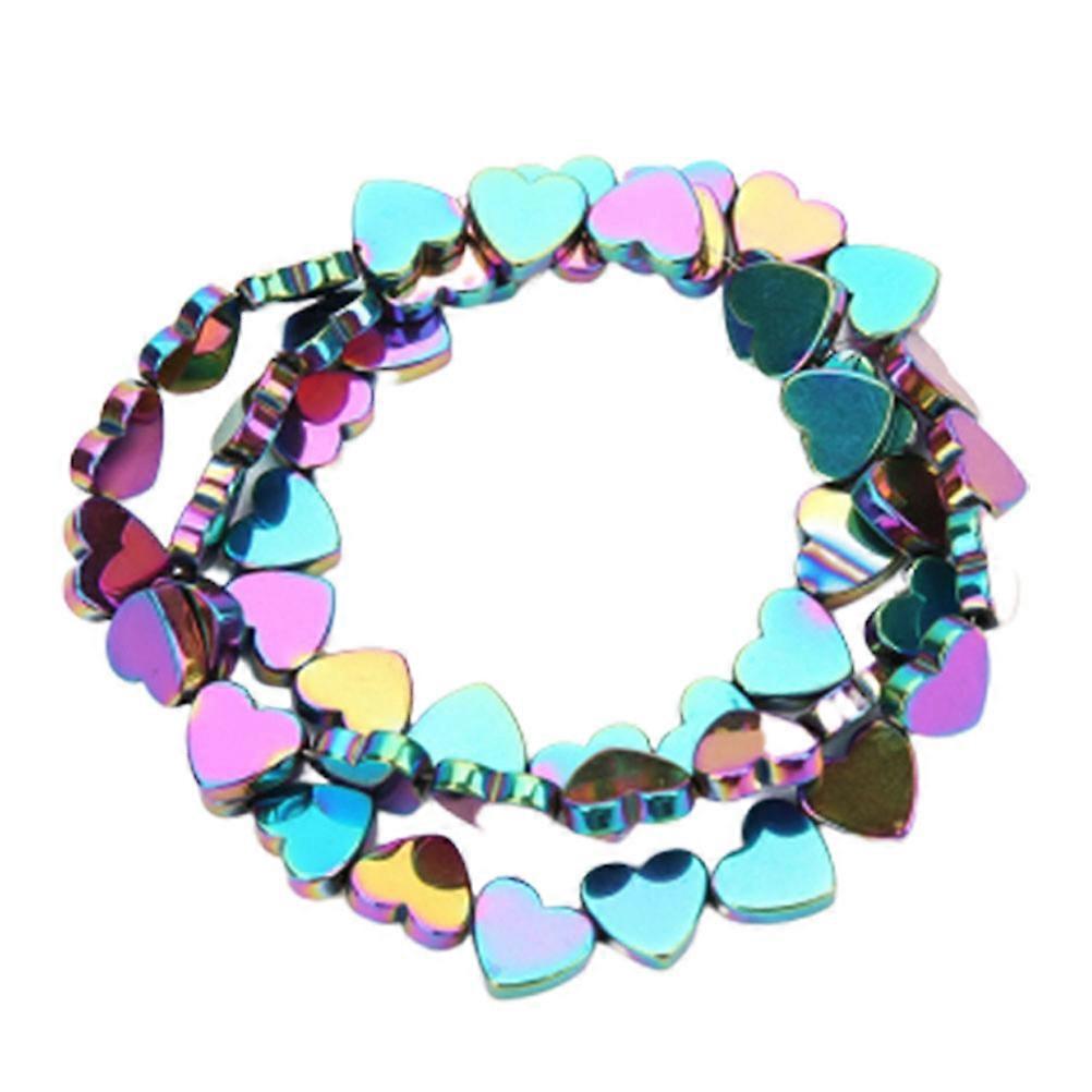 Cute Beads for Jewelry Making Plating Colored Stone Beads Craft Projects Semi-finished Multi-colored 0.60X0.60X0.20CM About 50 Pcs