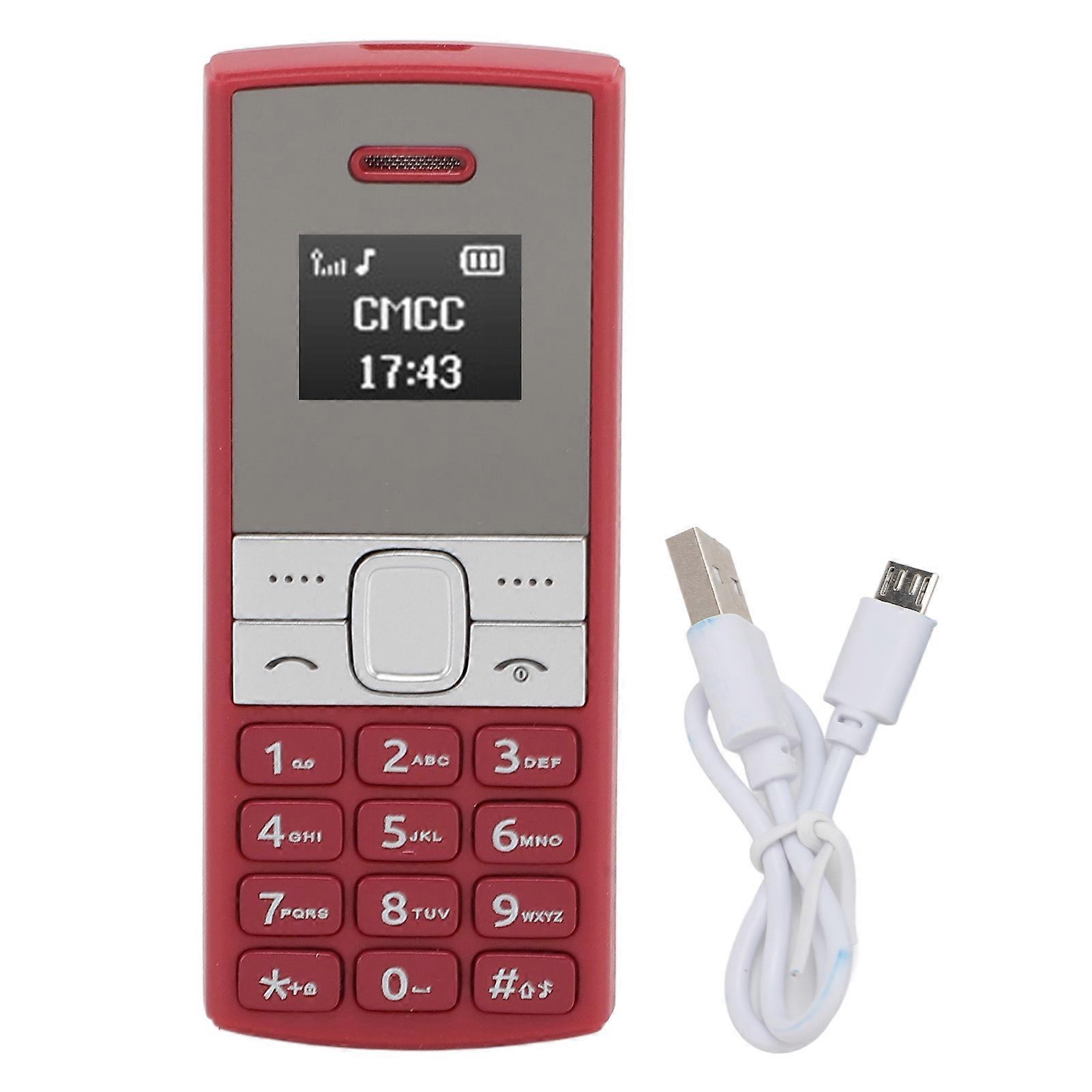 Smallest Mobile Phone GSM 2G Dual SIM Card Slot Unlocked Tiny BM150 Red with Bluetooth and Low Radiation Health Band