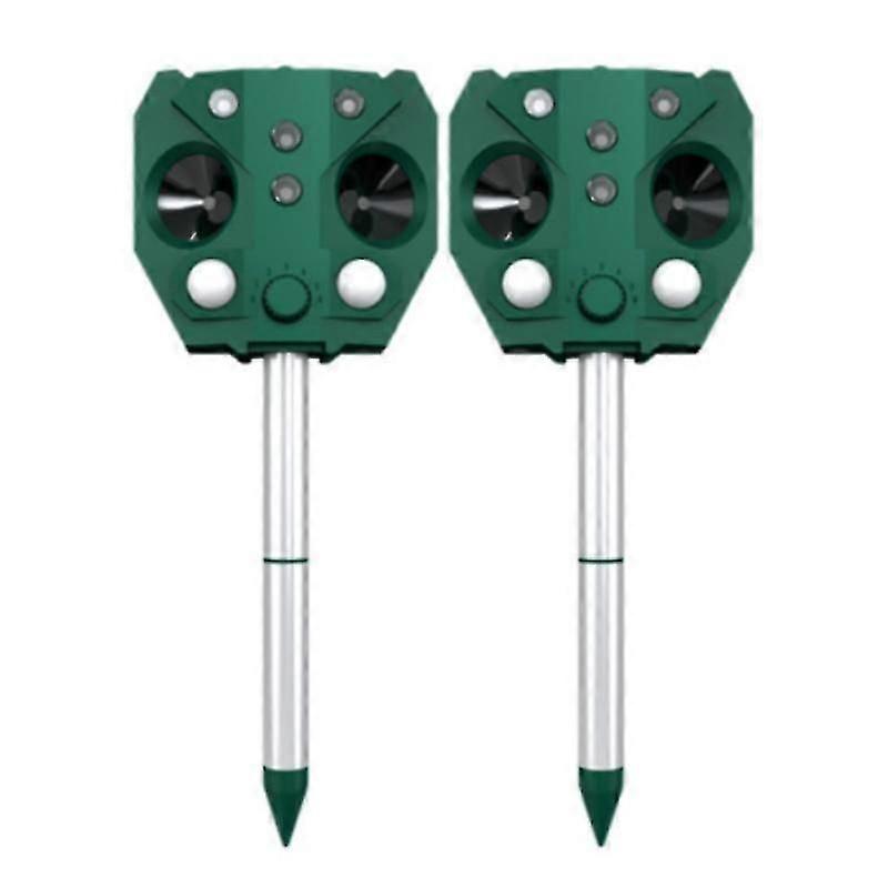 2pcs Ultrasonic Dog Cat Repellent Fox Pest Solar Scarer Deterrent Repeller