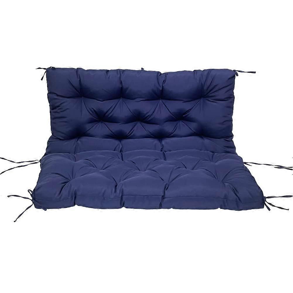 Waterproof Outdoor Swing Cushion with Backrest Pad for 23Seater, Navy Blue