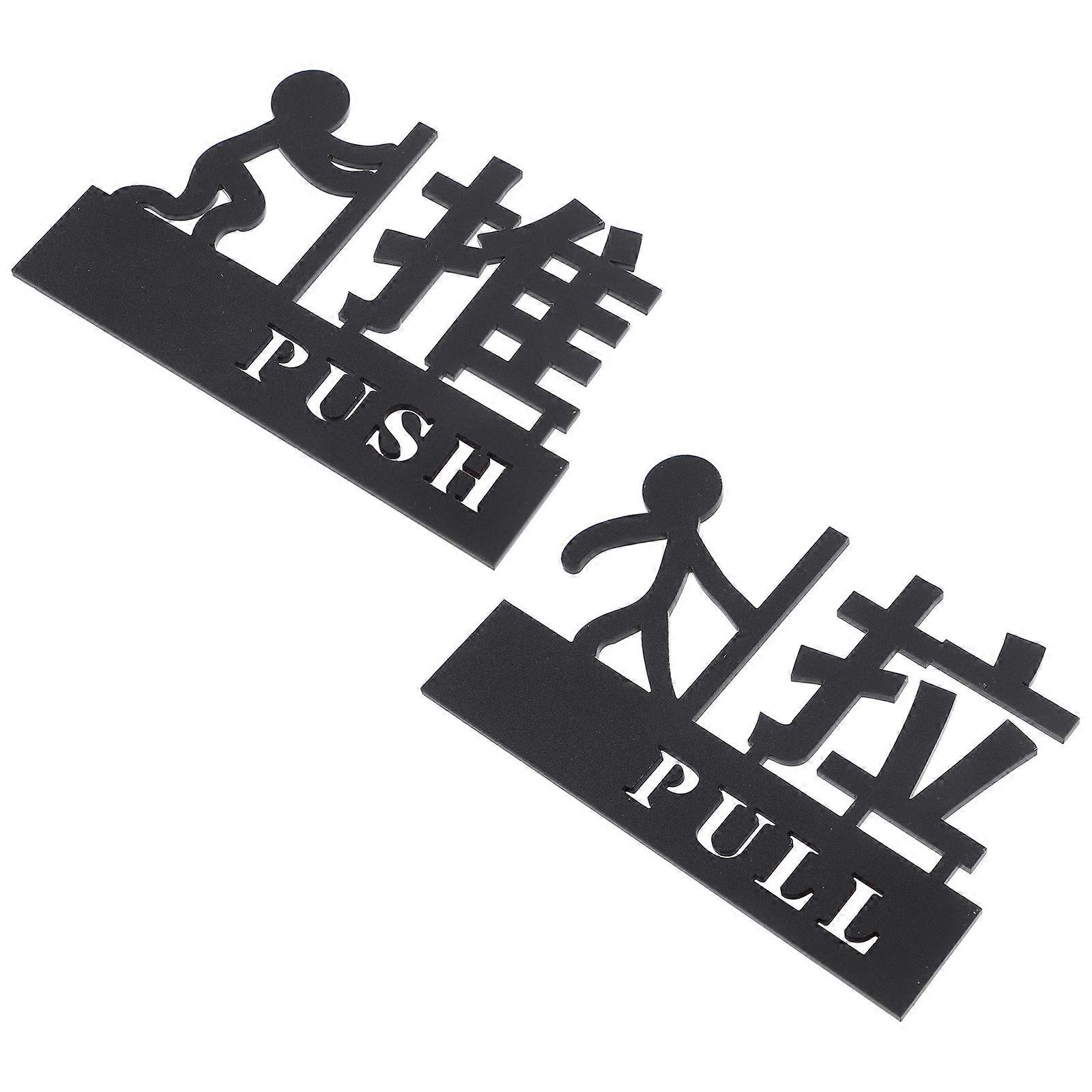Door Pull Push Acrylic Indication Signs Premium Acrylic Material Business Owners Accessory 10.00X7.90X0.70cm 1Set
