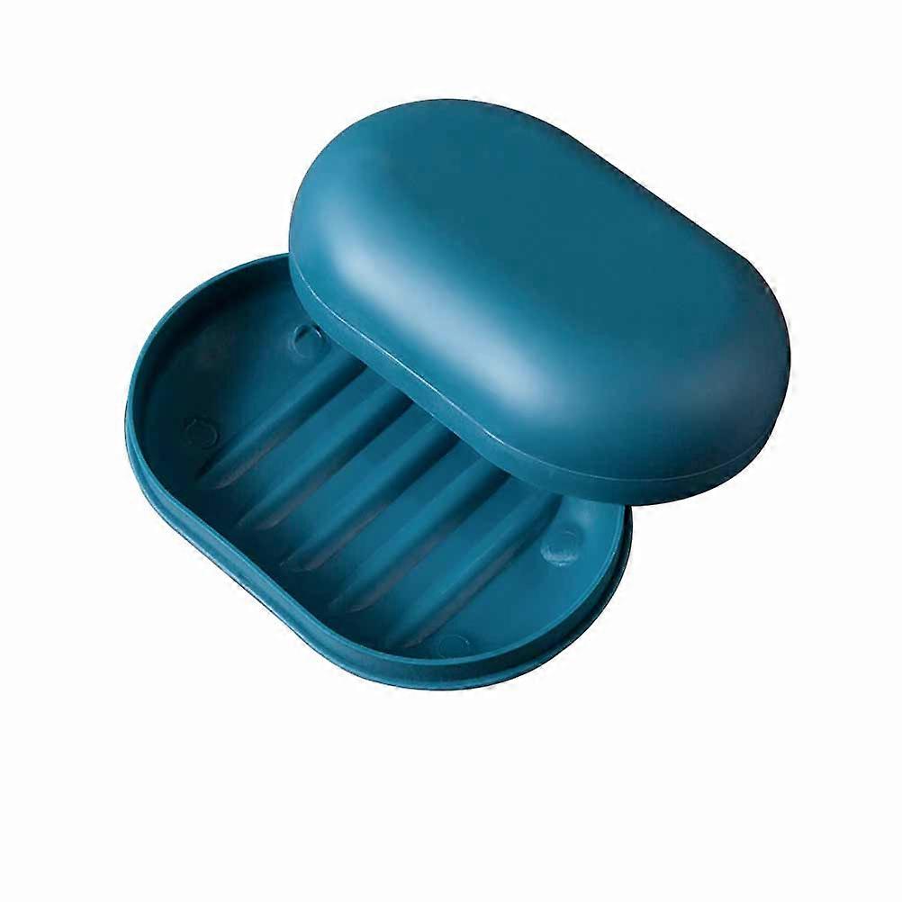 Leak-Proof Soap Holder With Lid Portable Travel Soap Box Navy 11x7x3cm Storage Dustproof 8Pcs