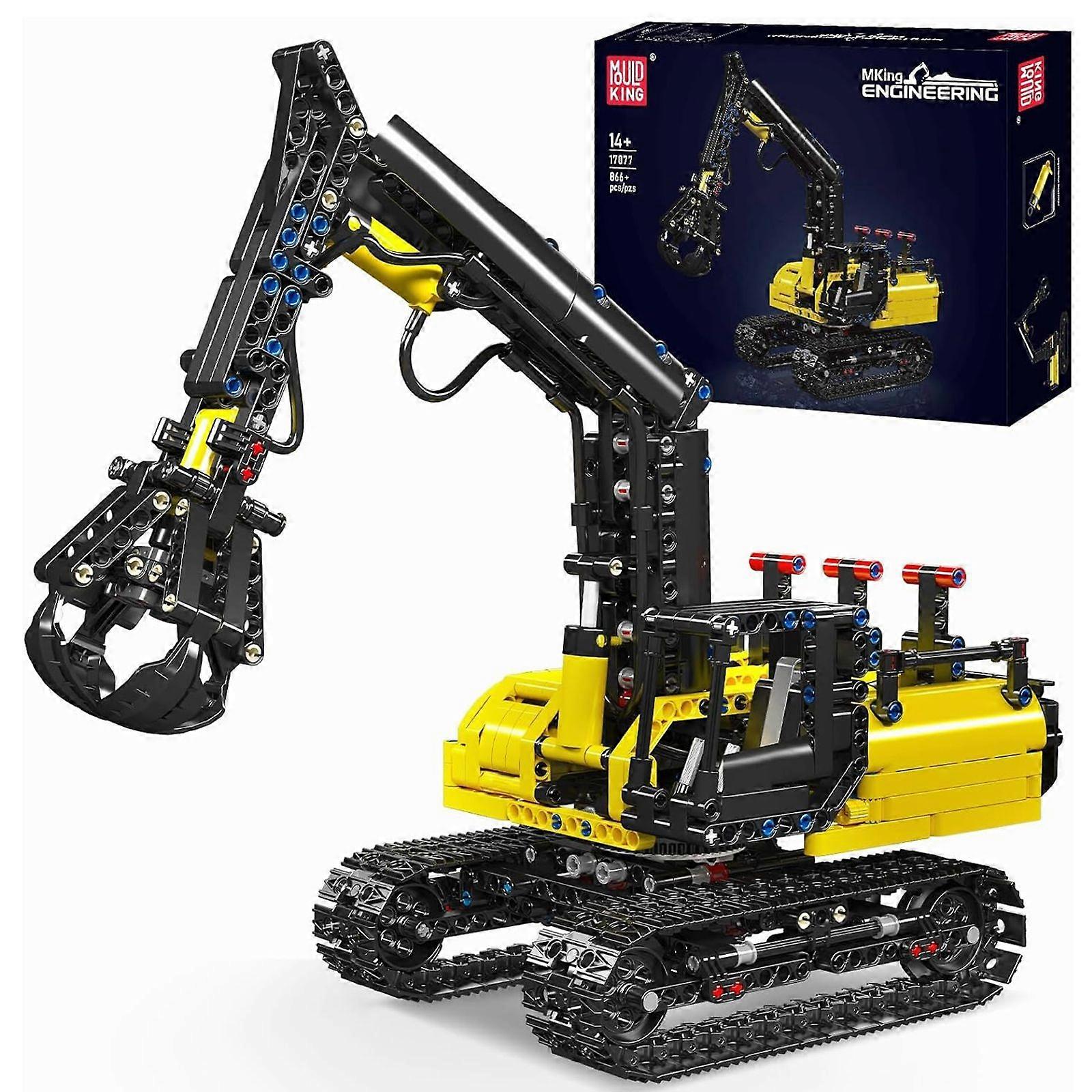 Mould King Hydraulic Log Grappler Truck Building Kit - 1:18 Scale Engineering Model with Pneumatic Claw & Pump System, STEM Building Kit for Teens 14+