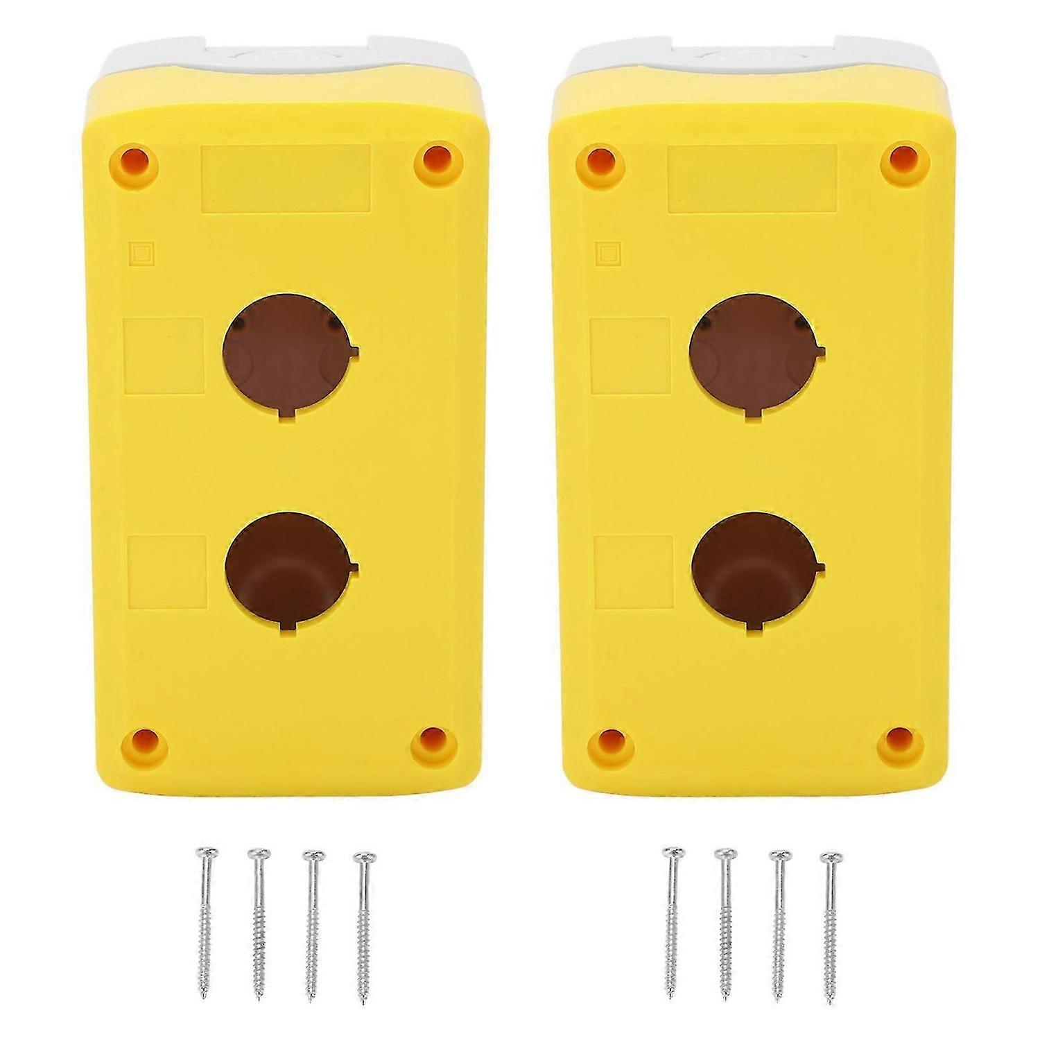 2 Sets Push Button Box Switch Case Control Station Shell Waterproof 2 Holes for Machine