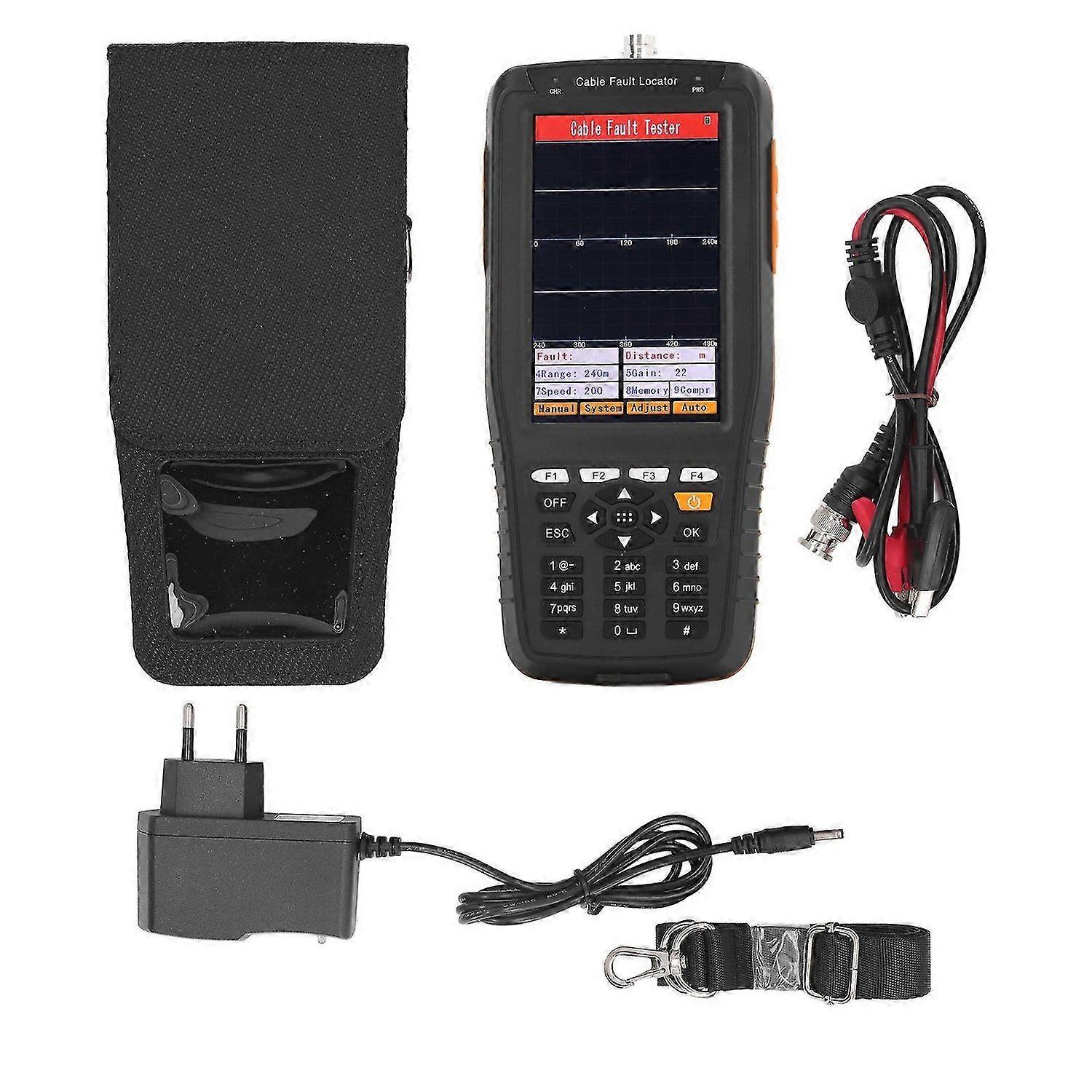 Cable Fault Tester 8KM Test Range LCD Color Screen TDR Coaxial Wire Locator 100240V EU Plug