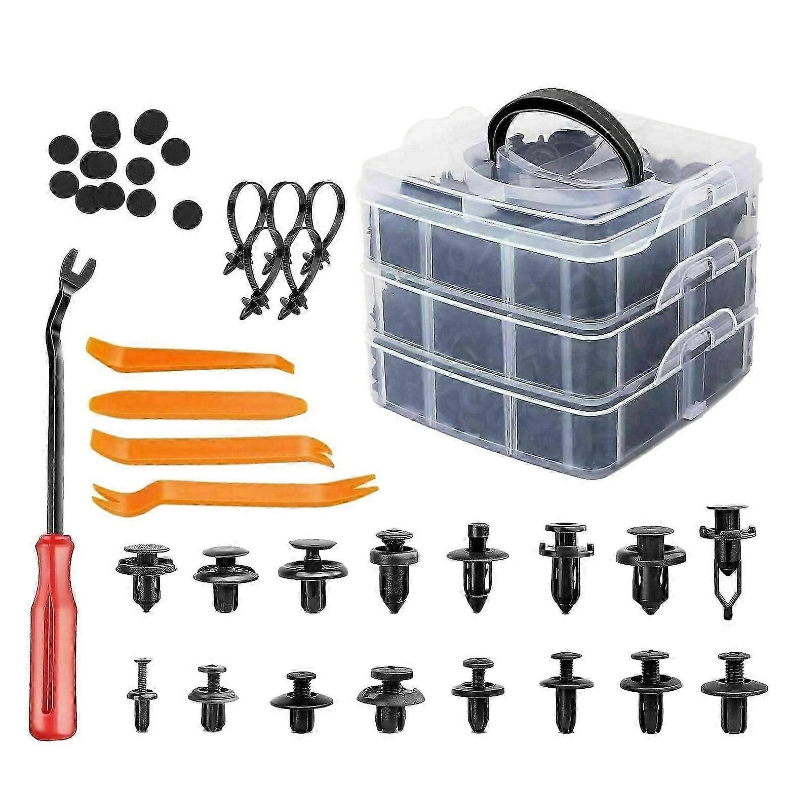 650pcs Auto Fastener Clips Car Push Pin Rivet Bumper Door Trim Panel Retainer Fastener K