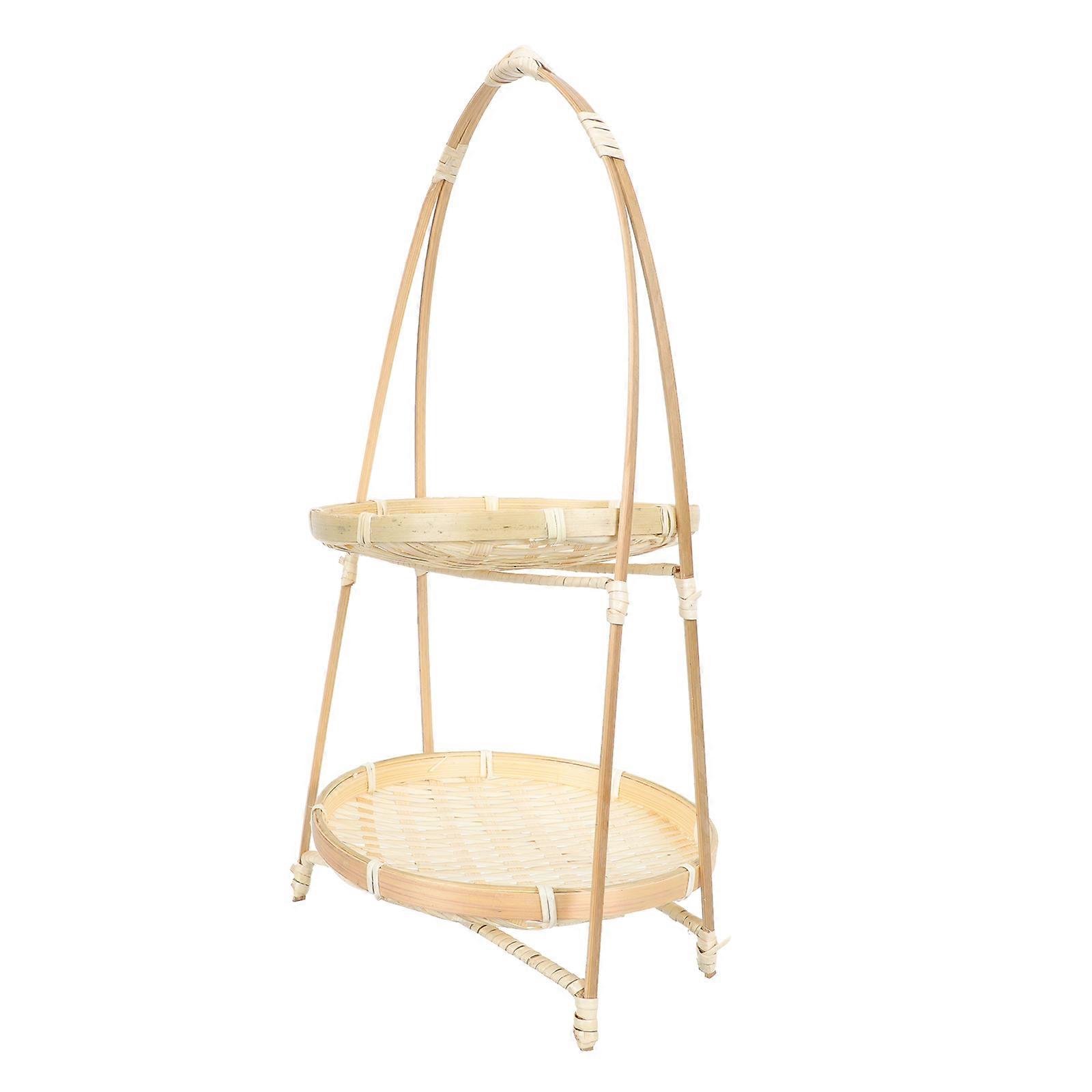 Garden Basket For Harvesting Vegetables Double Layer Pastoral Style Kitchen Storage 39.00X19.30X19.30CM 1Pc