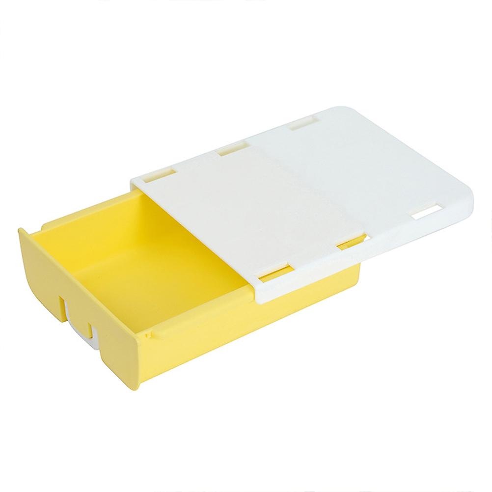 Plastic Hidden Storage Drawer Yellow Under Desk Organizer with Expandable Space for Storage Use