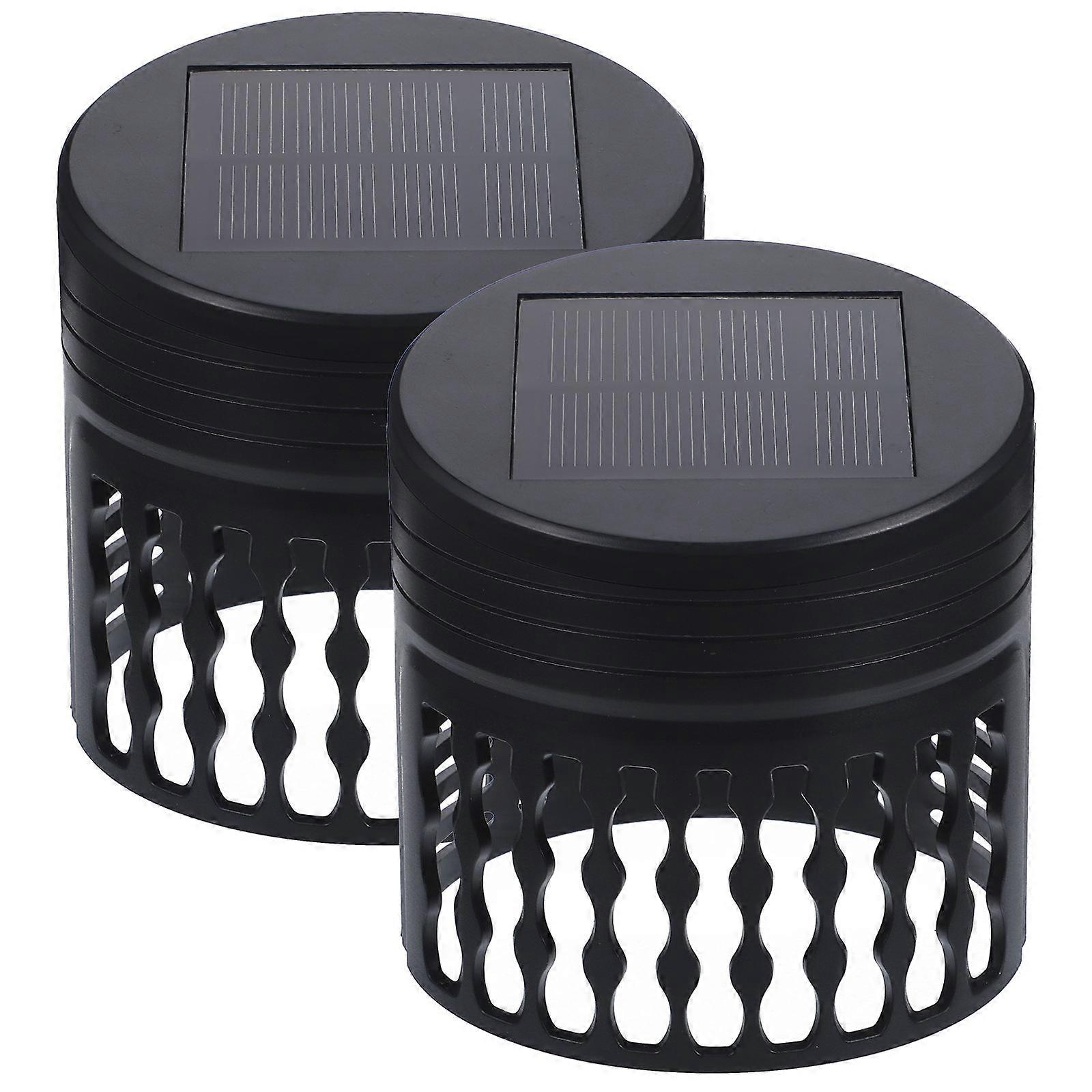 Solar Path Lights Outdoor Wall Lamp for Patio Decoration 2Pcs ABS Material Compact Design