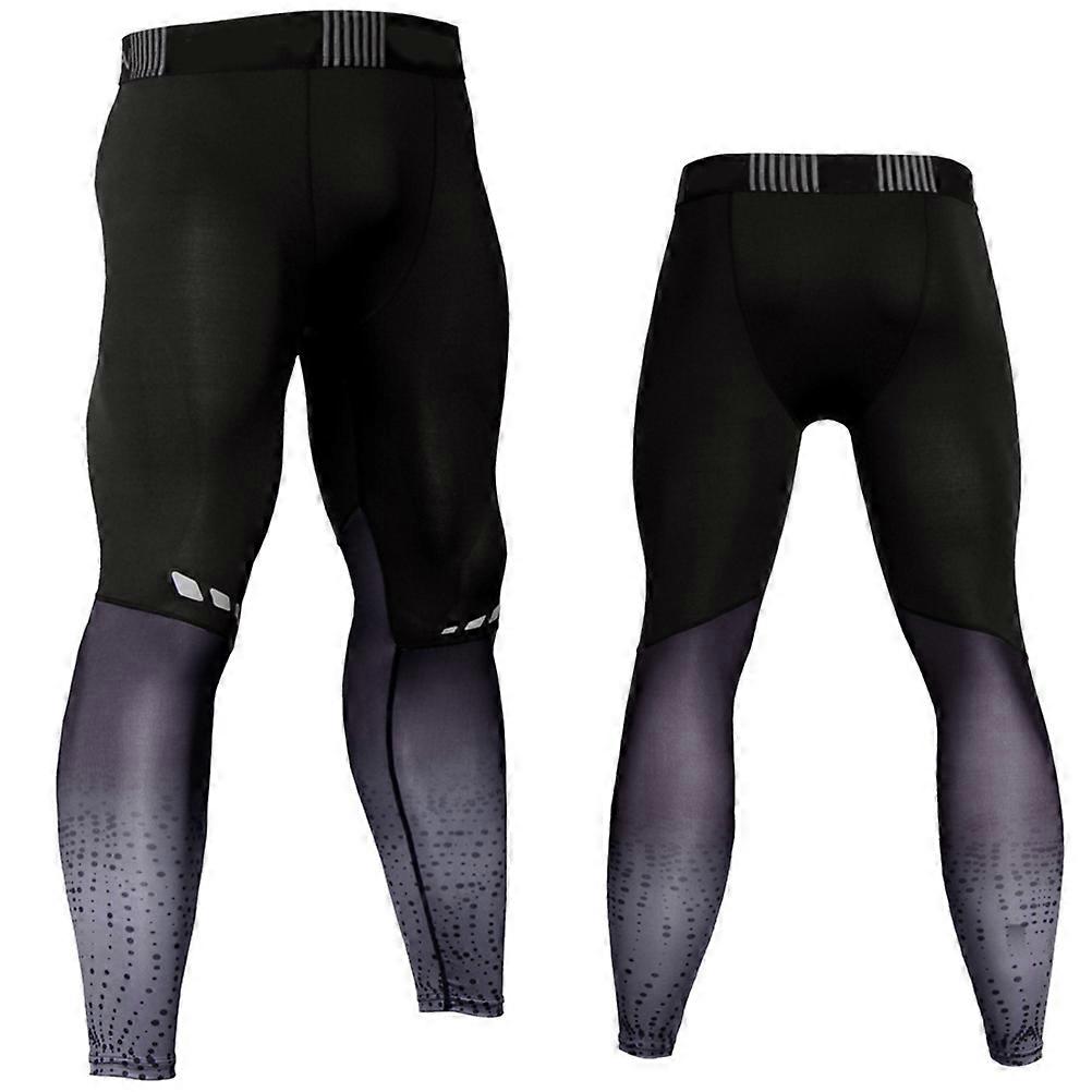 Compression Design Mens Yoga Pants Quick-Dry Running Leggings Tight-Fit L Size Grey Breathable 1Set