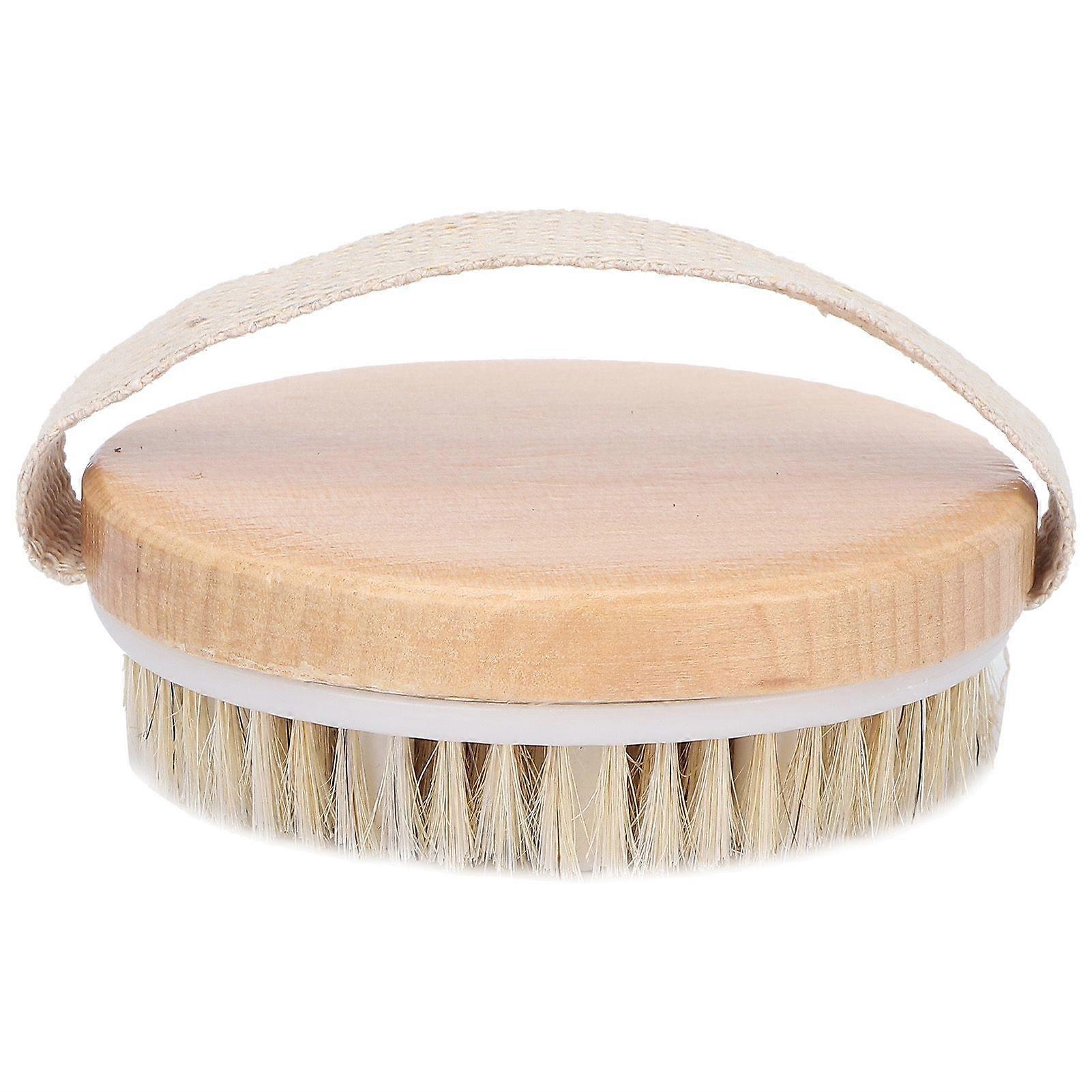 Round Body Massage Brush Portable Home Salon Exfoliating Body Scrubber Shower Bath BrushYMMR)