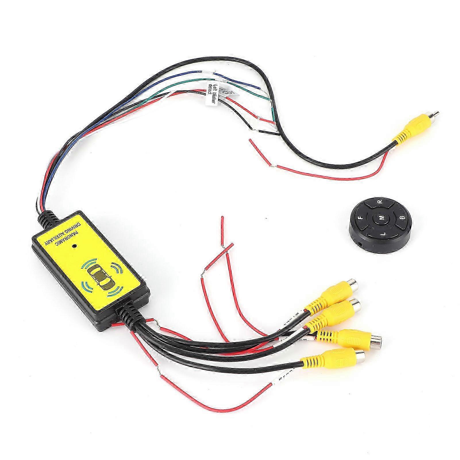 360 Degree Panoramic Video Switch Box 4 In 1 Out Reversing Video Converter with Remote Control