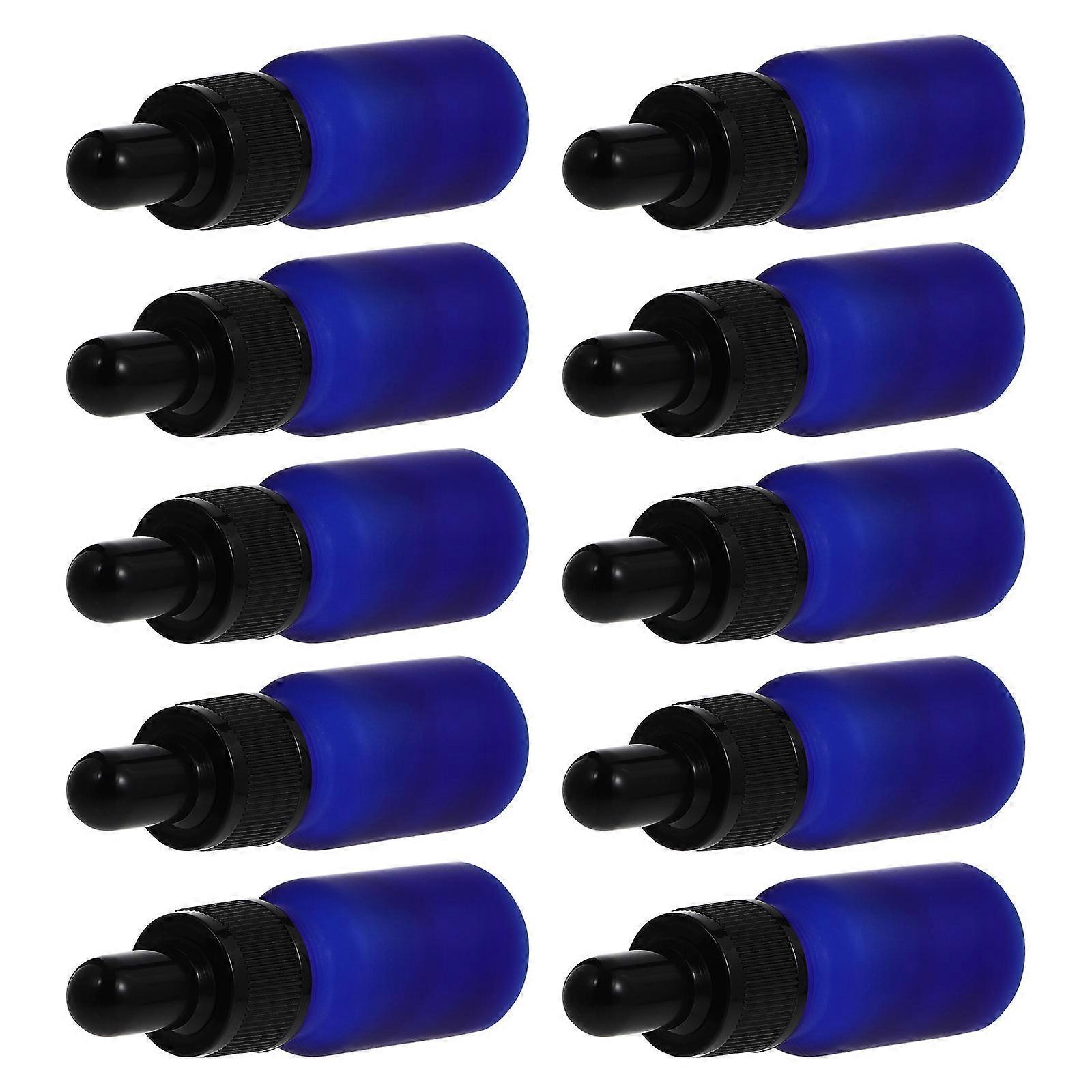 Blue Glass Dropper Bottles with Tight Sealing for Storage Use 10Pcs Travel Size