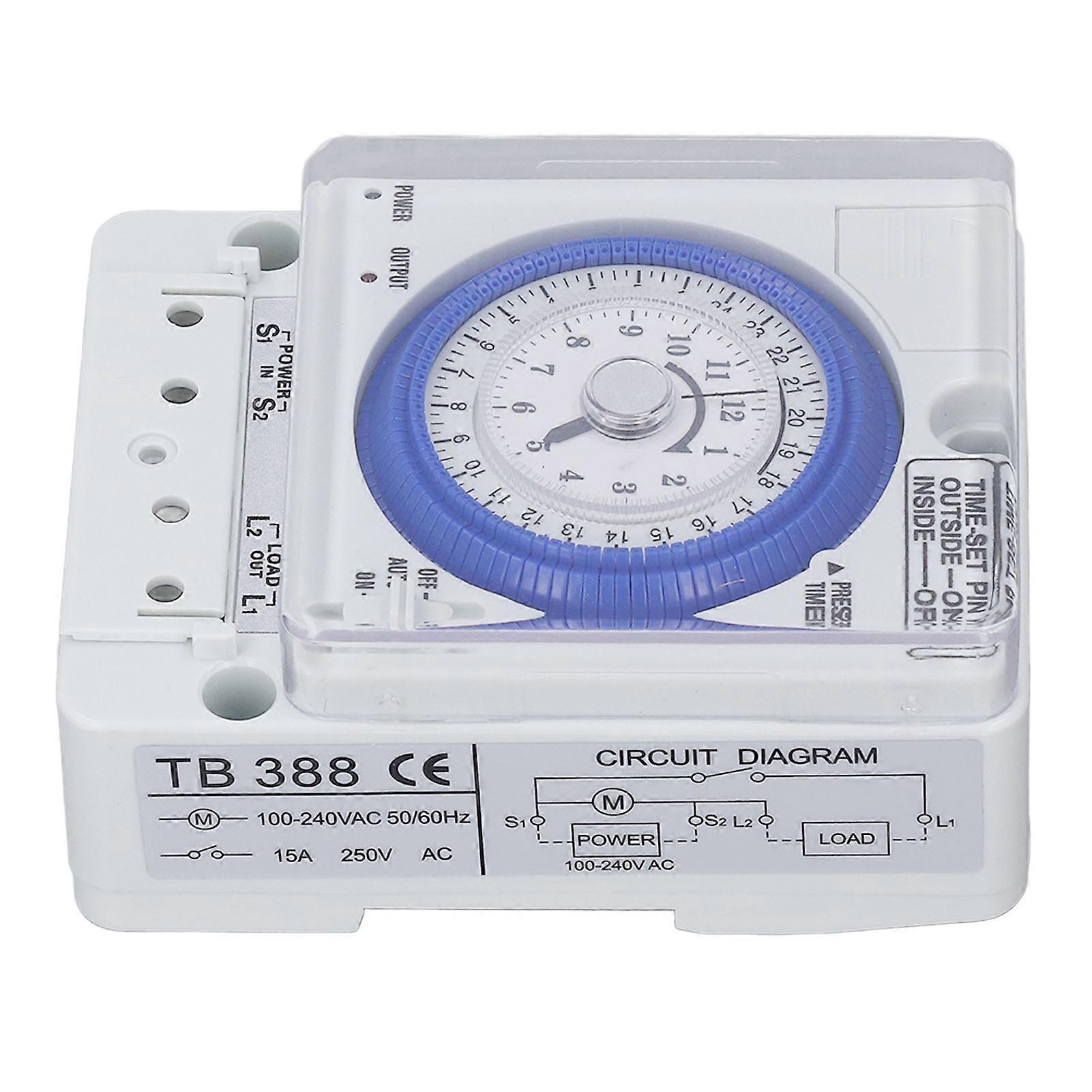 Mechanical Time Control Switch Clock Type Flame Retardant PC Housing Timer Switch for Kitchen 100‑240VAC 
