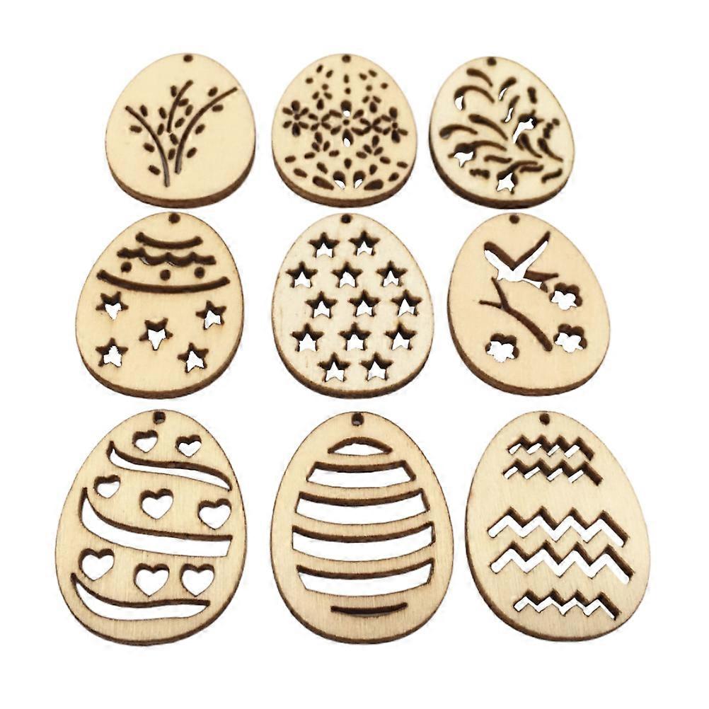 Easter Party Craft Wooden Cutouts For Diy Projects And Decorative Accessory In Coffee Color 3X3.8X0.3Cm Bamboo 100Pcs