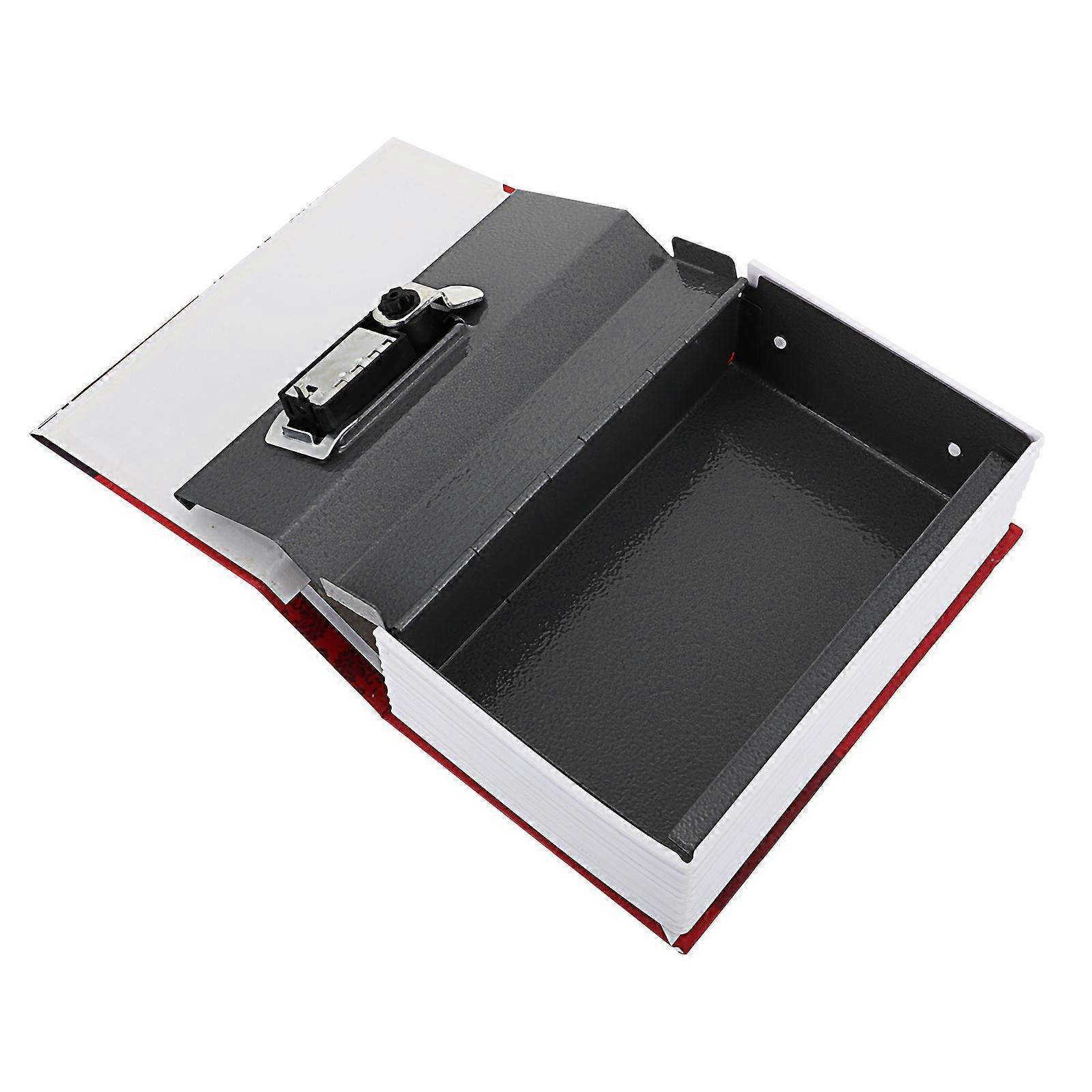 Simulation Book Lock Box Red Stainless Steel Security Hidden Book Safe for Home